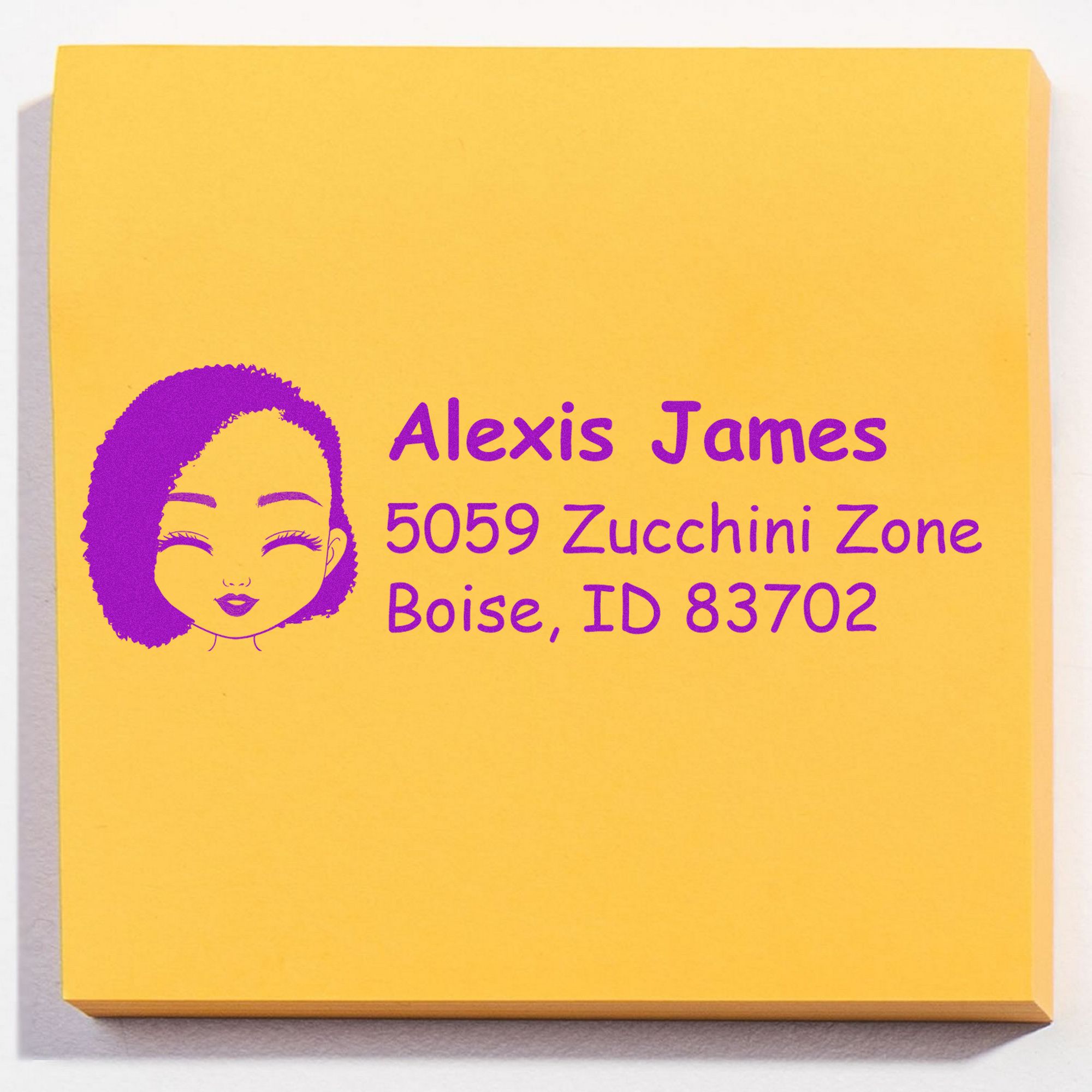 Wood Handle Ms Alexis Bitmoji Address Stamp