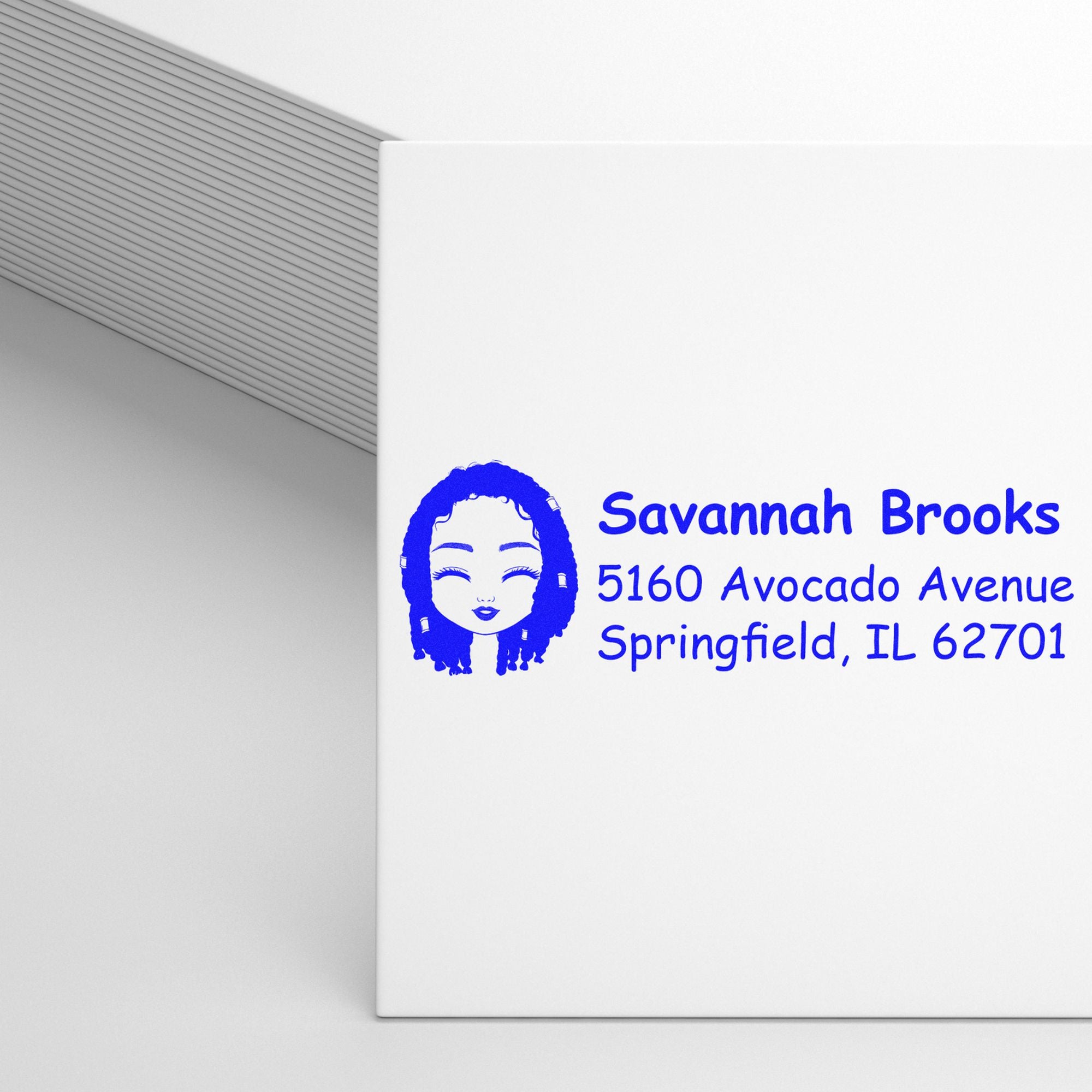 Wood Handle Ms Savannah Bitmoji Address Stamp