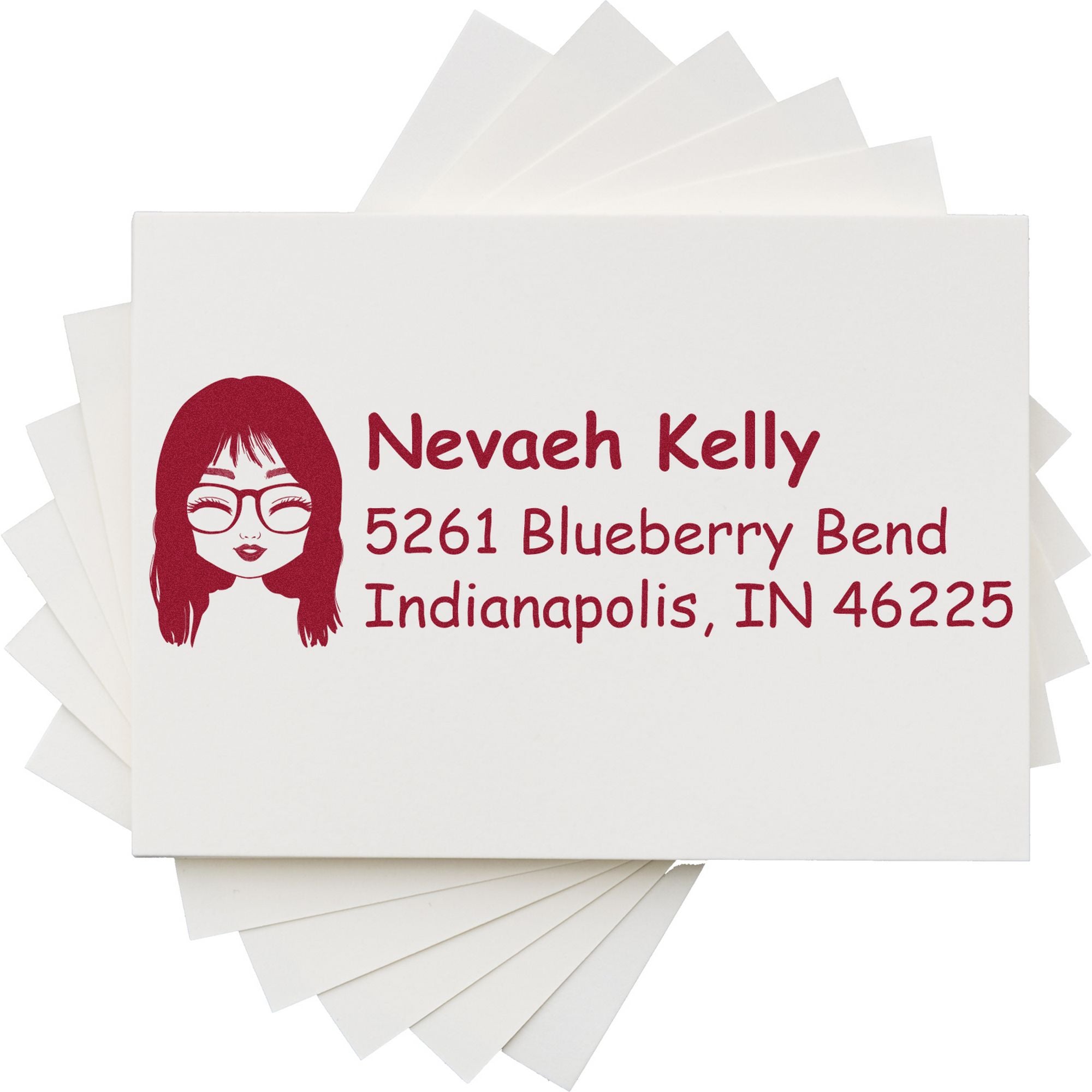 Wood Handle Ms Nevaeh Bitmoji Address Stamp