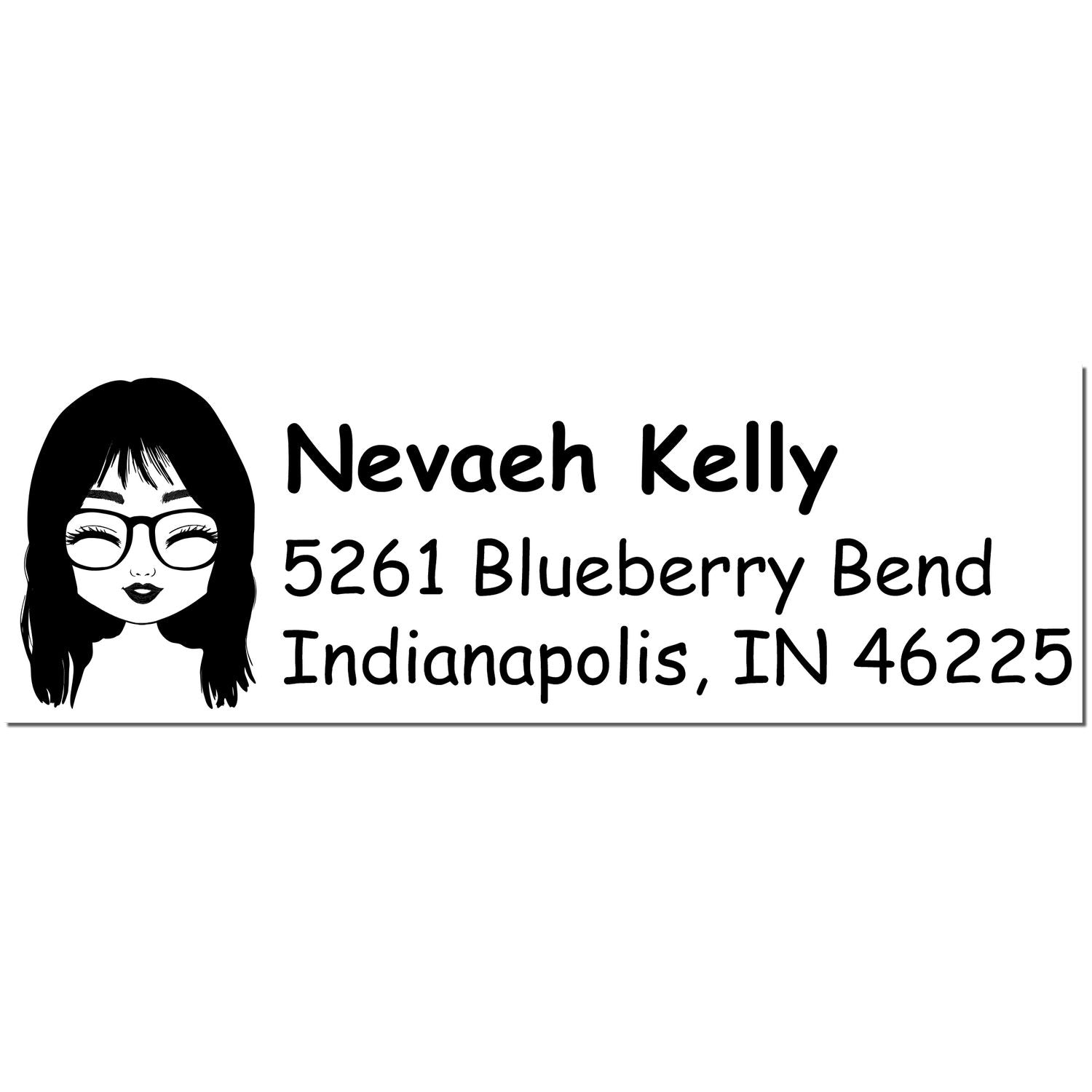 Wood Handle Ms Nevaeh Bitmoji Address Stamp