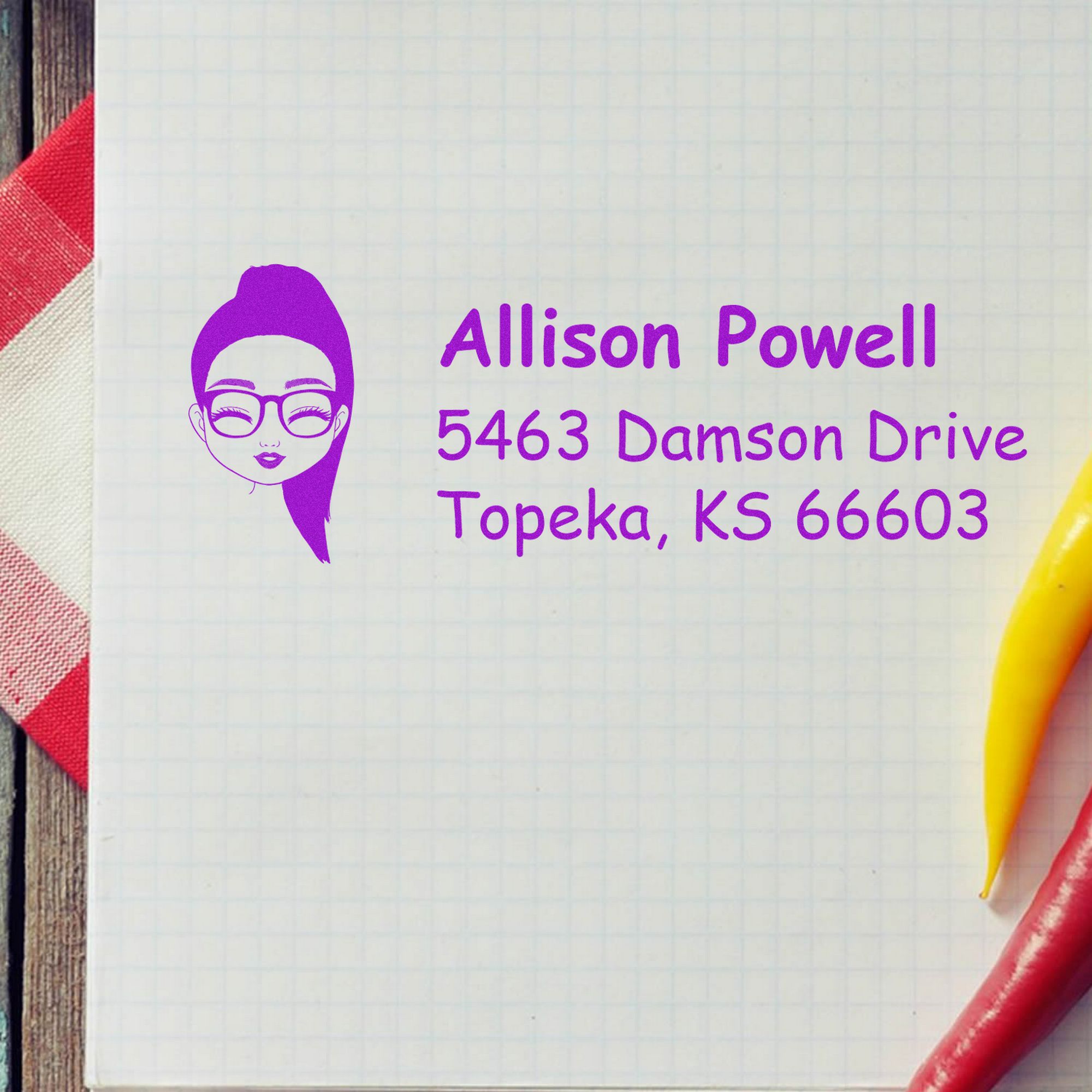 Ms Allison Bitmoji Pre-Inked Address Stamp for House