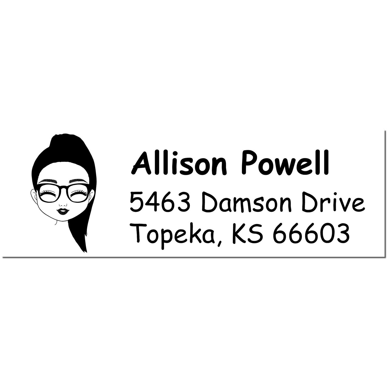 Wood Handle Ms Allison Bitmoji Address Stamp