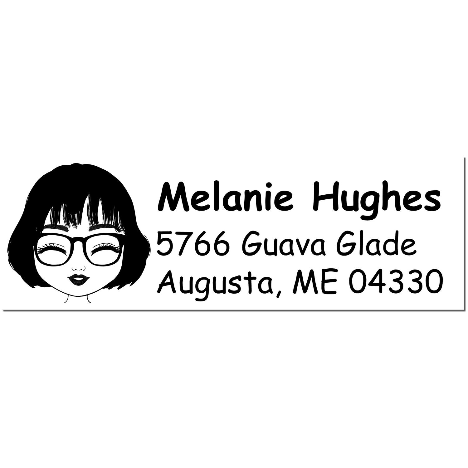 Wood Handle Ms Melanie Bitmoji Address Stamp