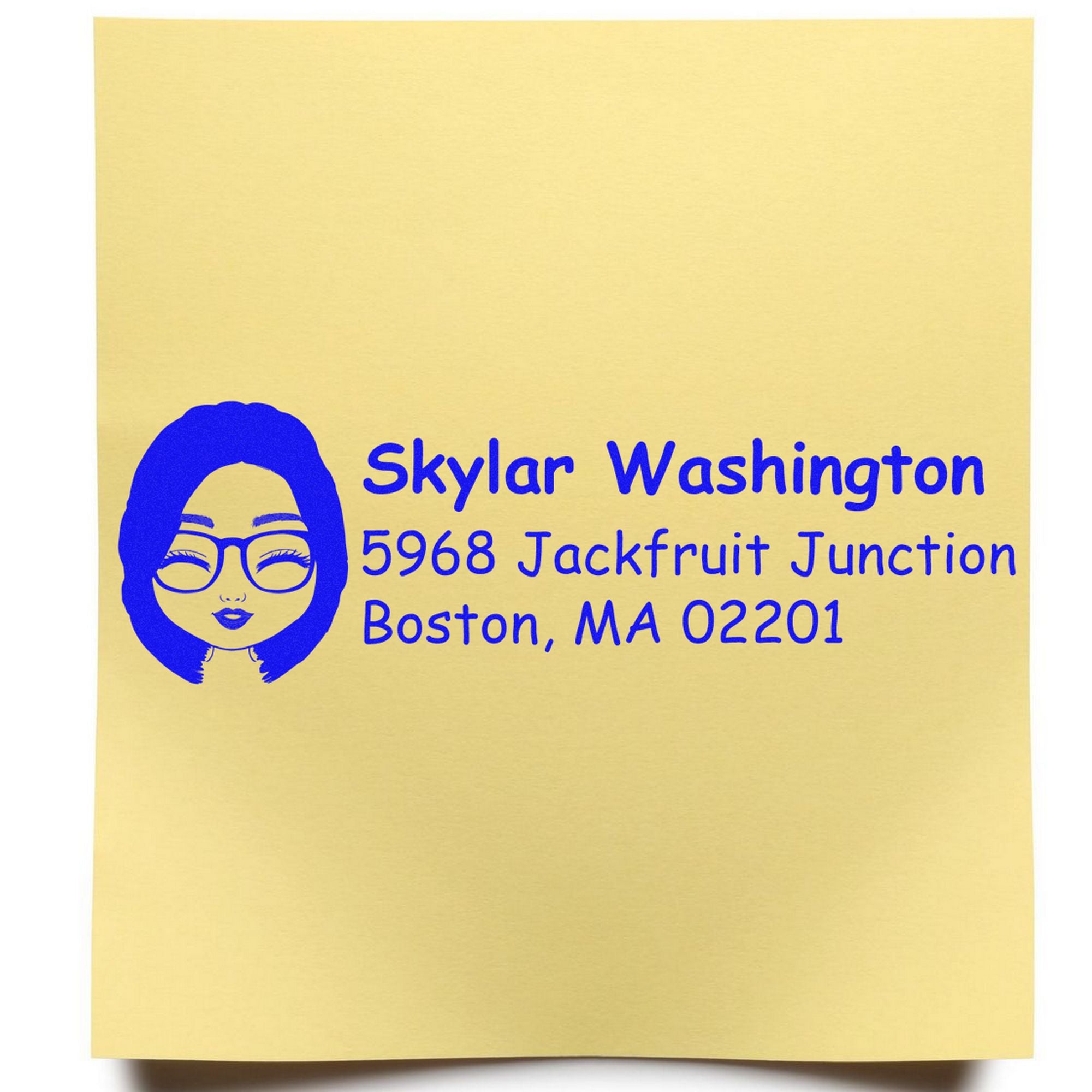 Wood Handle Ms Skylar Bitmoji Address Stamp