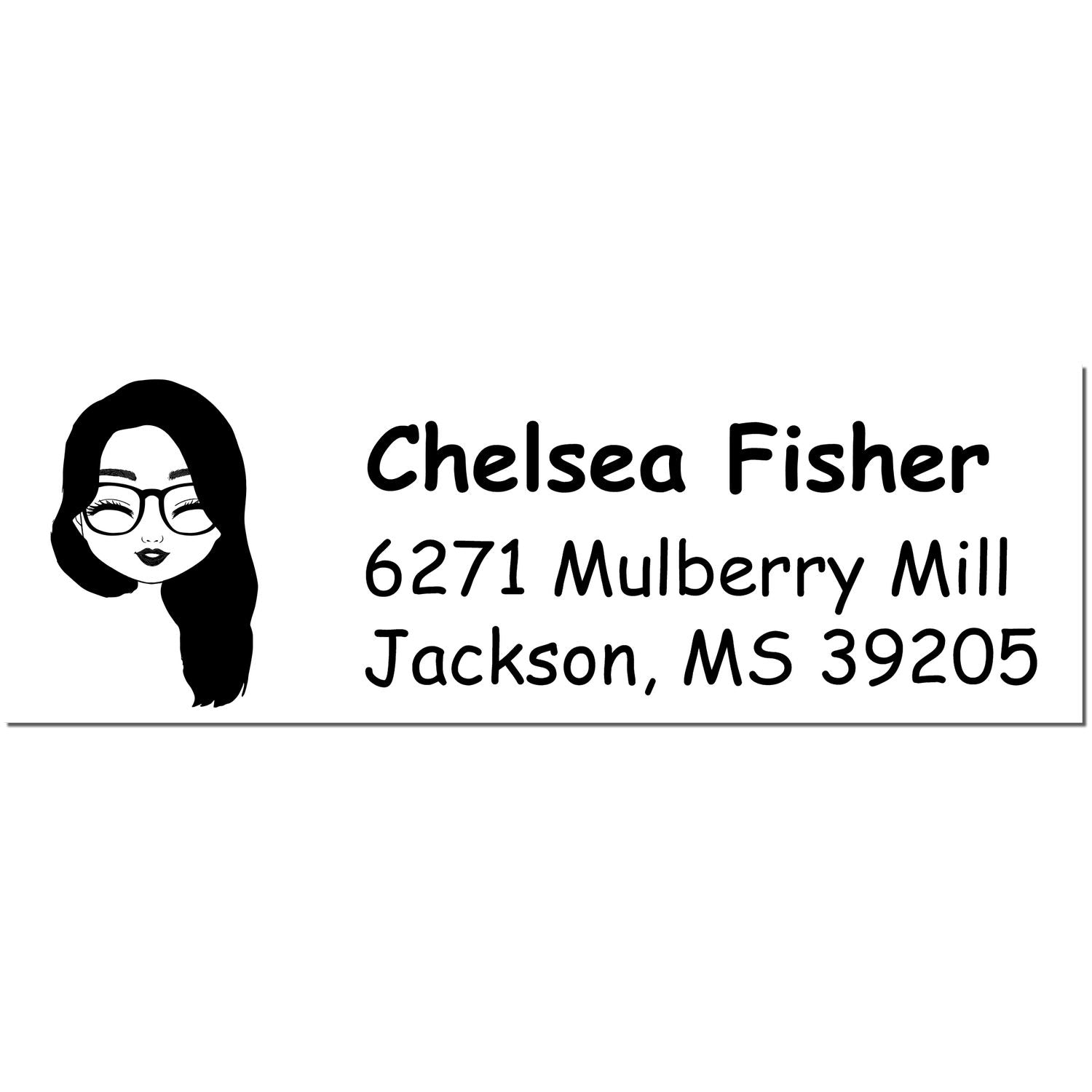 Wood Handle Ms Chelsea Bitmoji Address Stamp