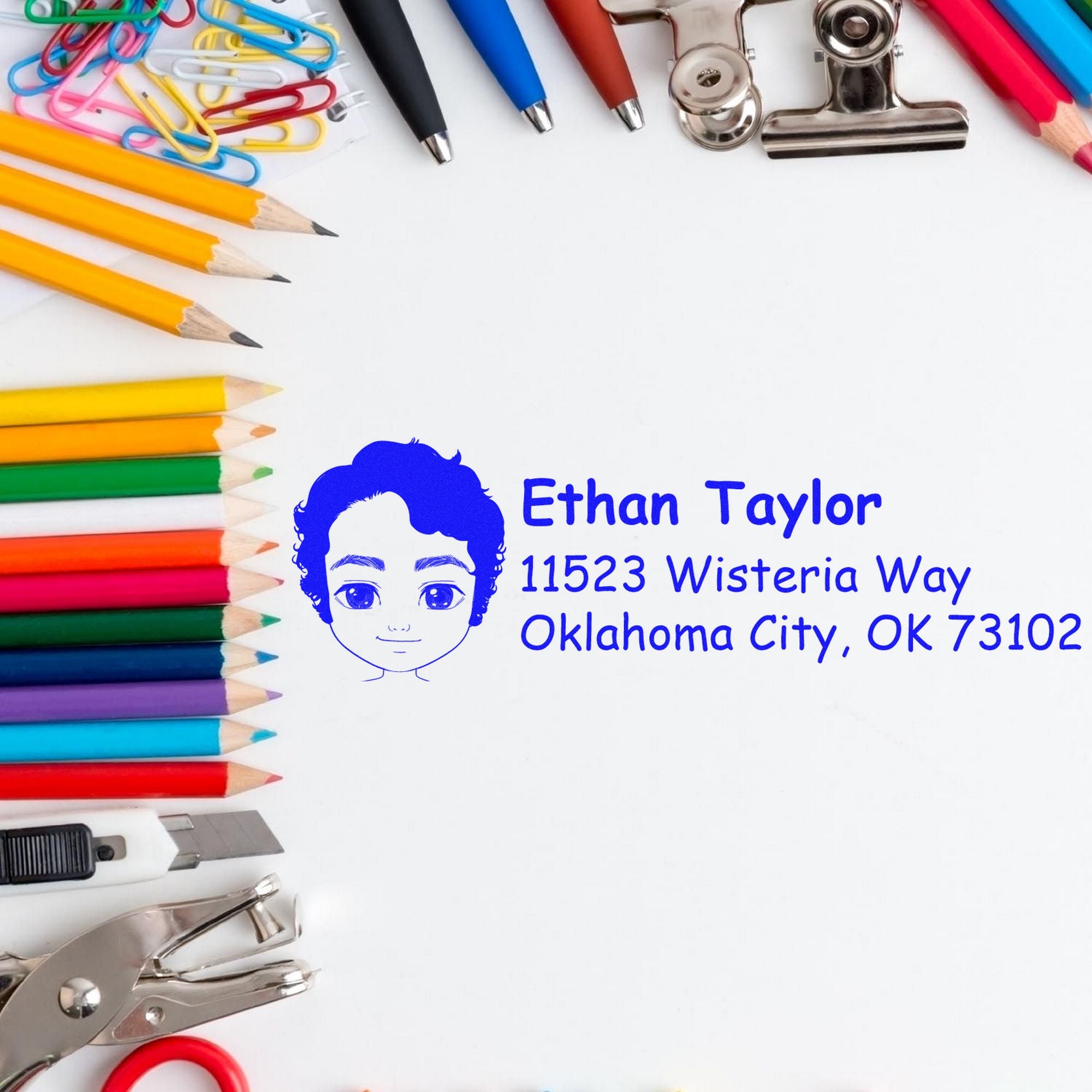 Mr Ethan Bitmoji Pre-Inked Address Stamp for House