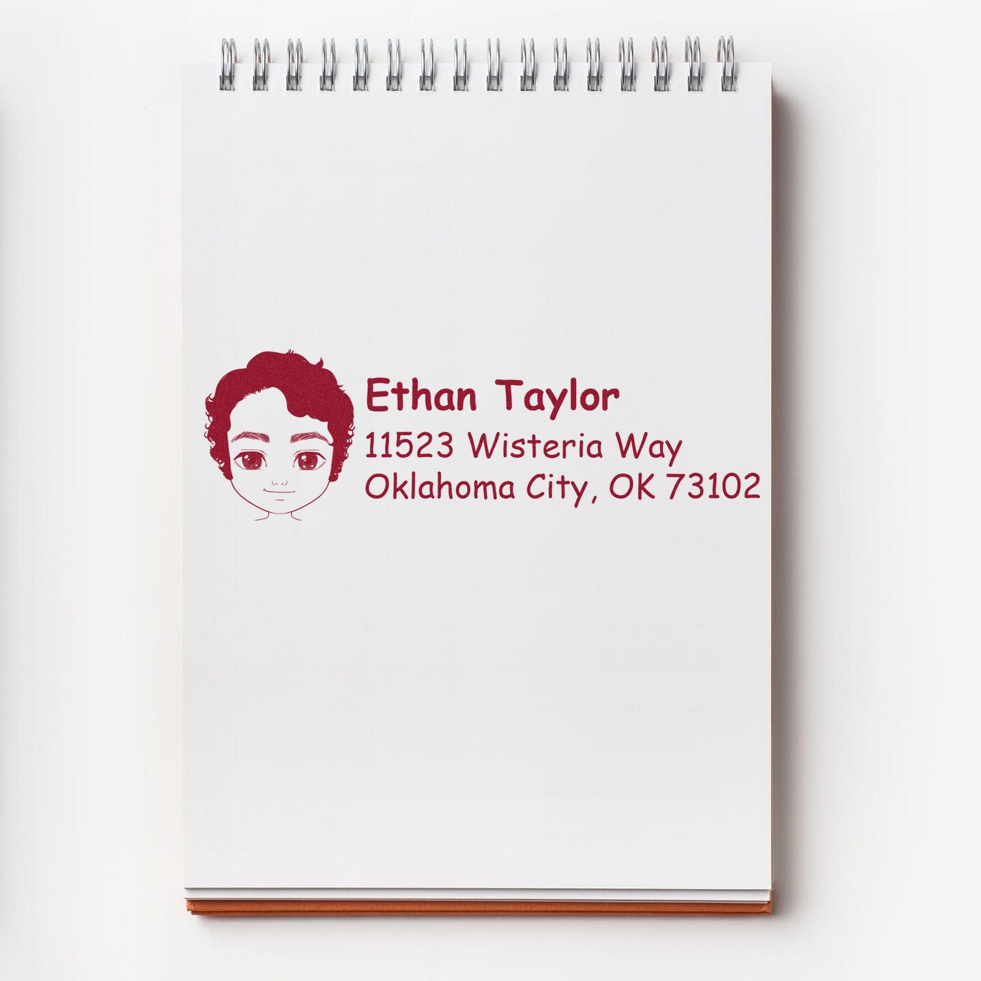 Wood Handle Mr Ethan Bitmoji Address Stamp