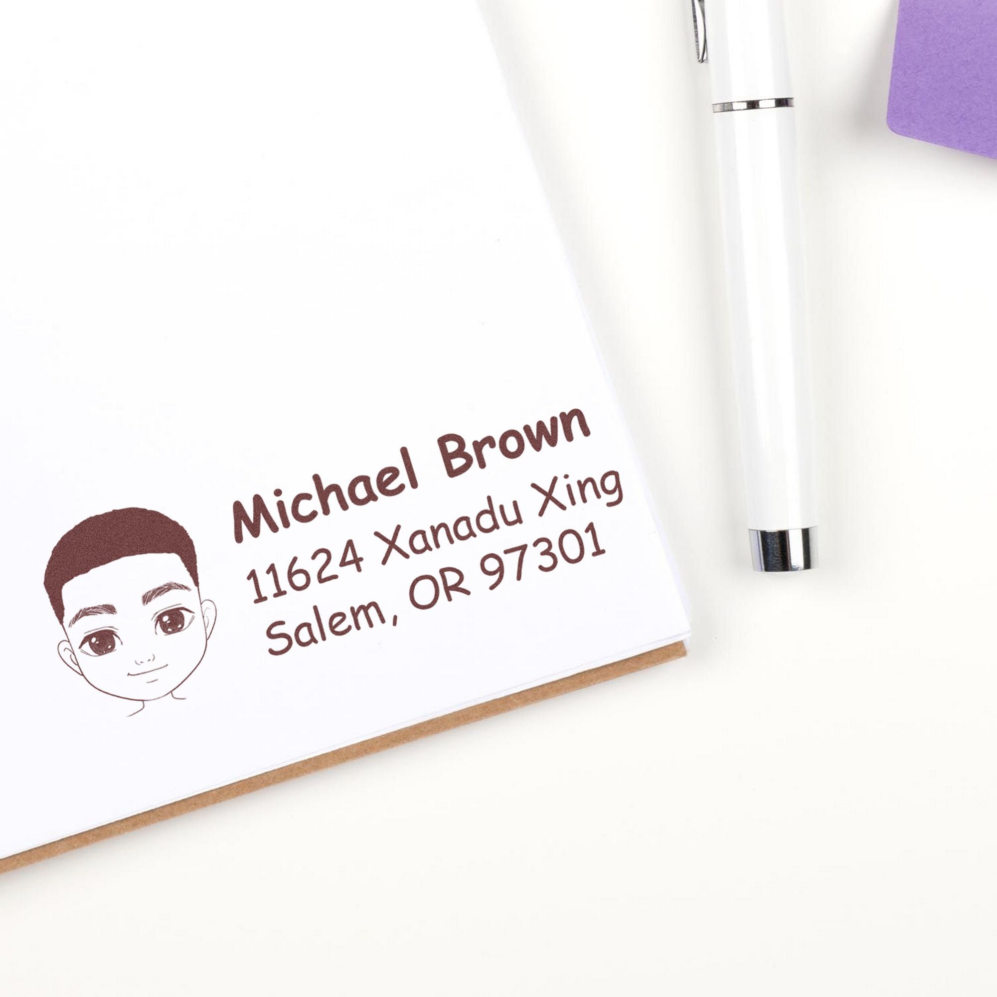 Mr Michael Bitmoji Self-Inking Home Address Stamp