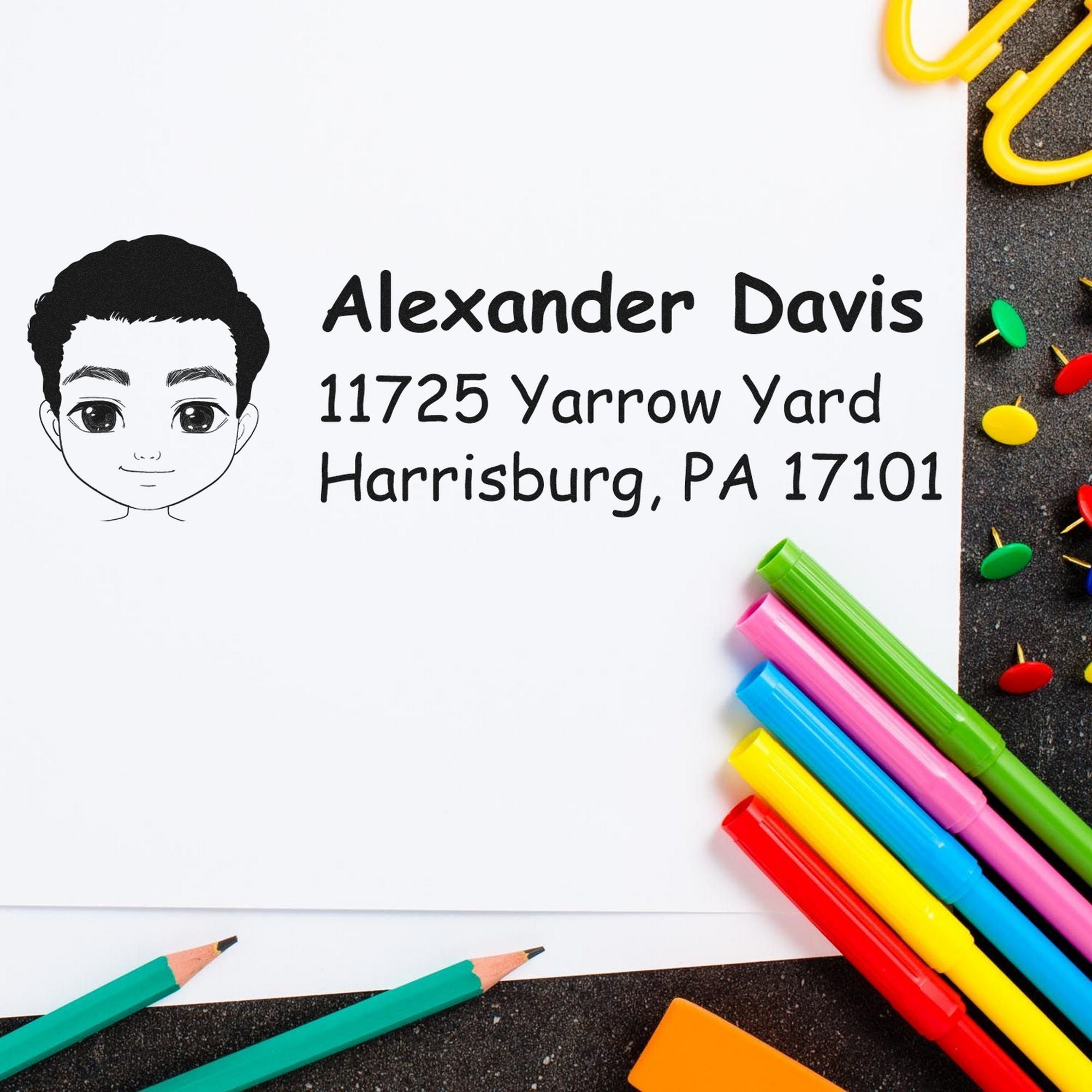 Mr Alexander Bitmoji Self-Inking Home Address Stamp