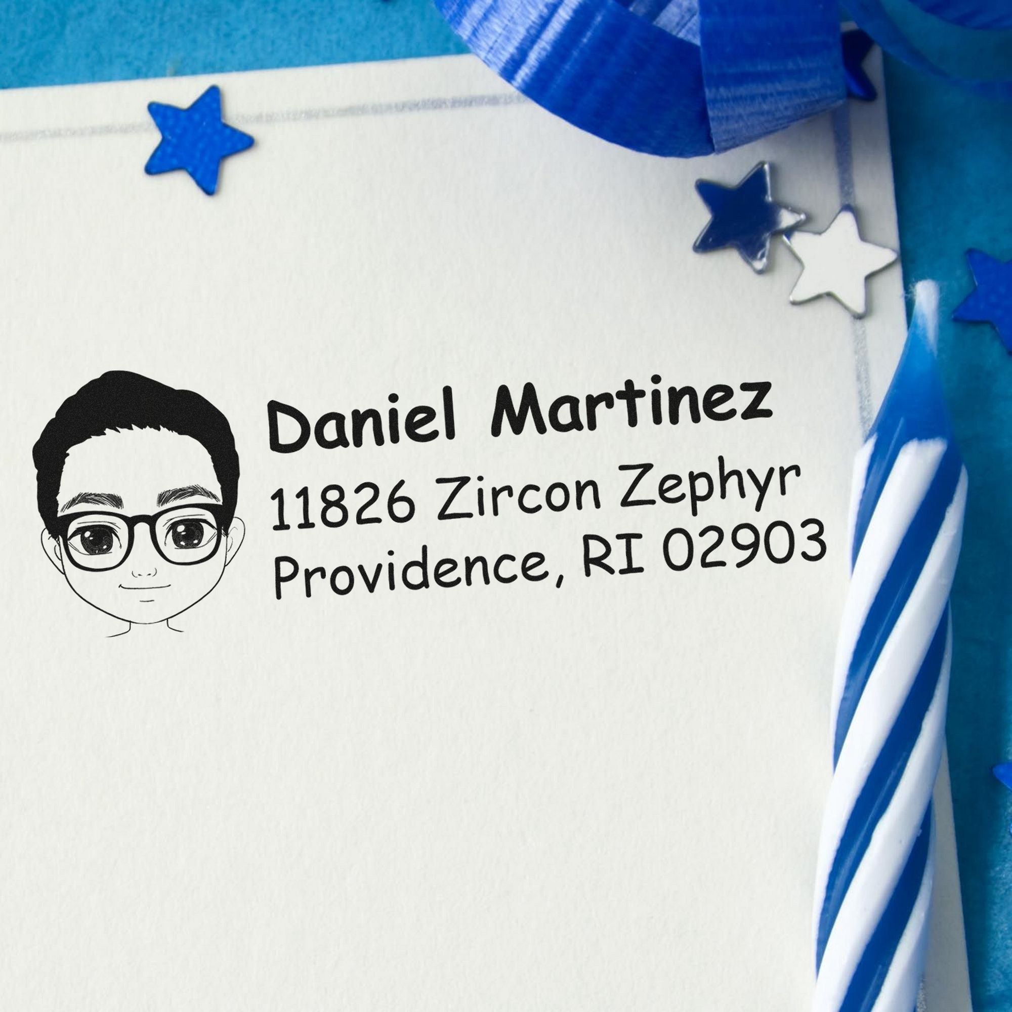 Mr Daniel Bitmoji Pre-Inked Address Stamp for House