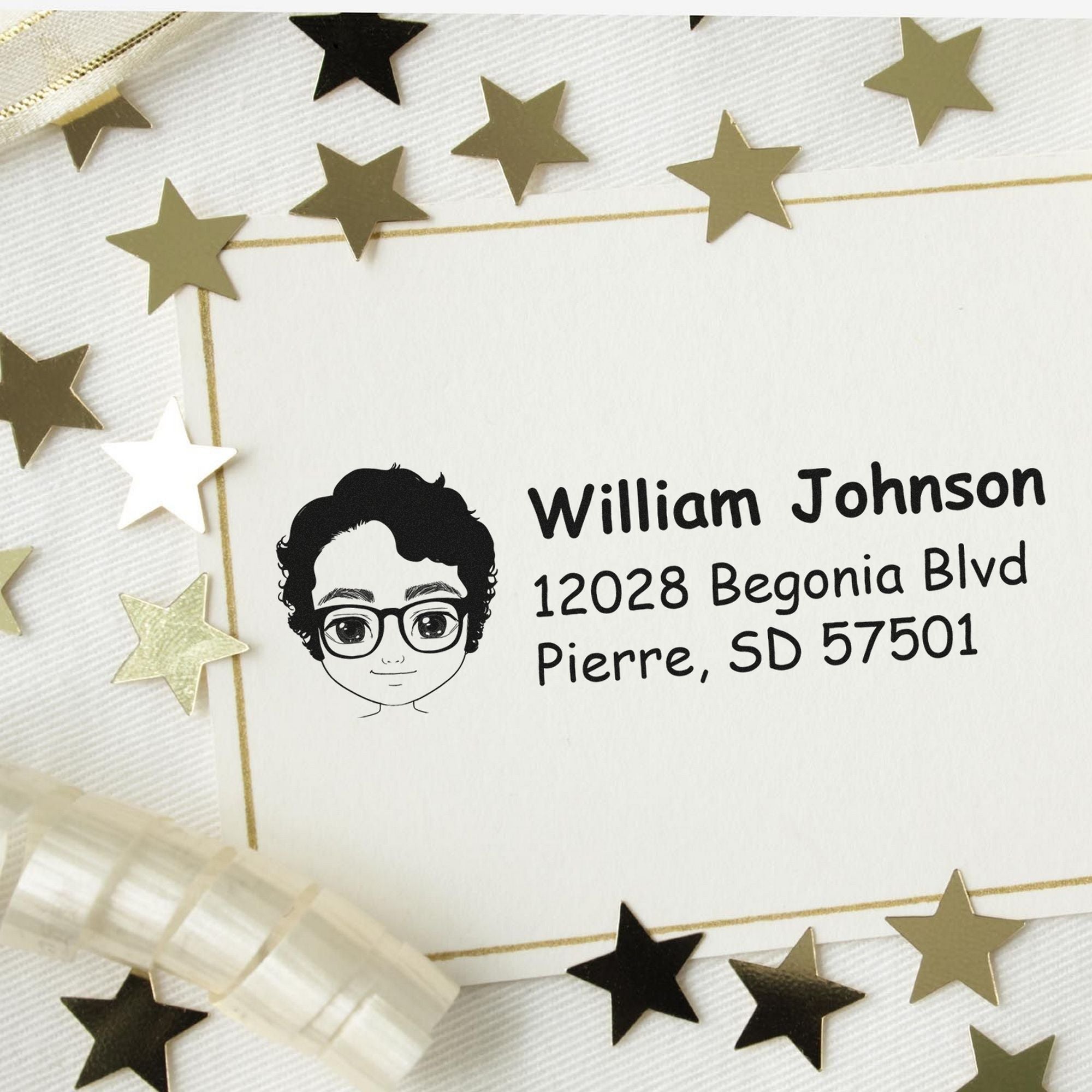 Mr William Bitmoji Pre-Inked Address Stamp for House