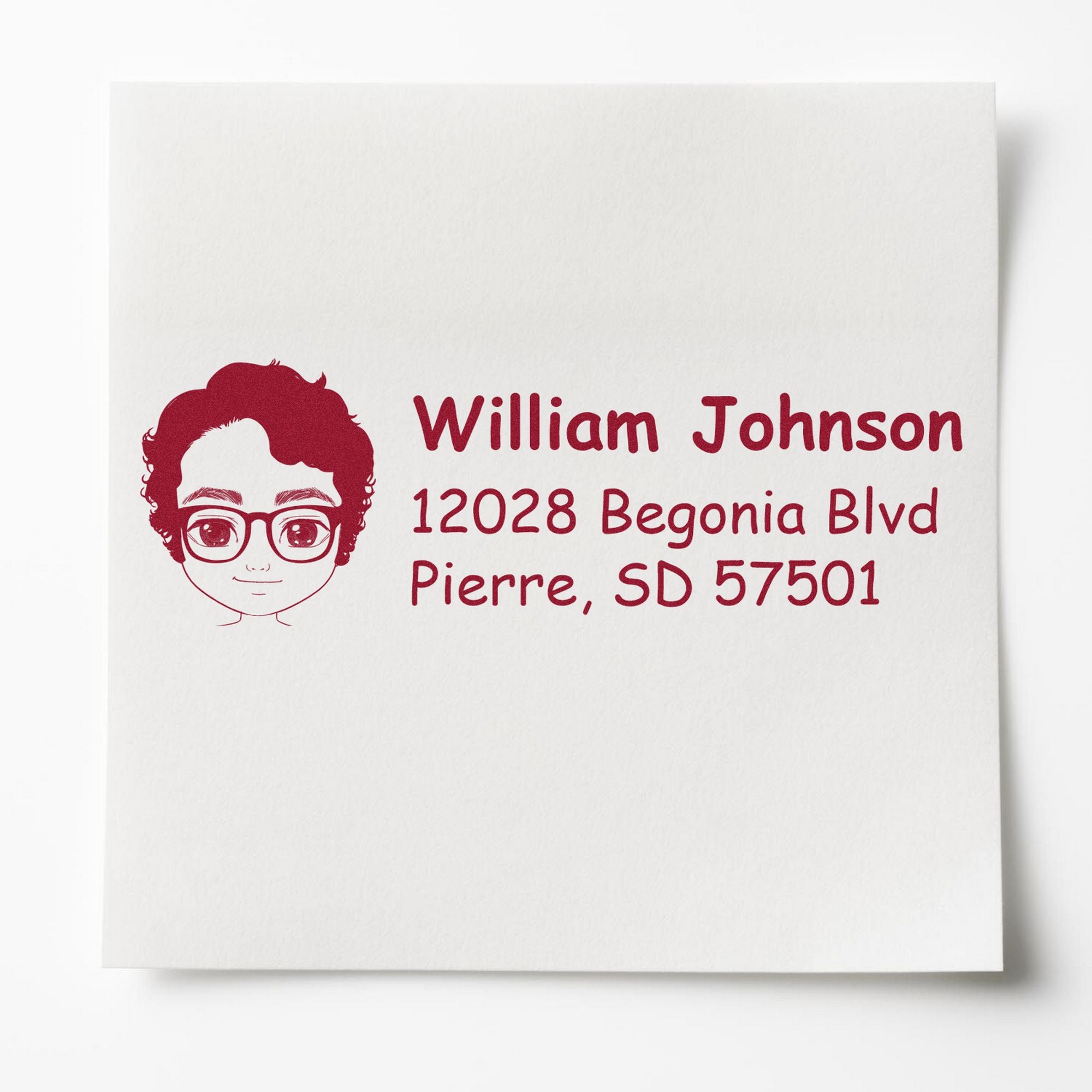 Mr William Bitmoji Customized Address Stamp Pre-Inked