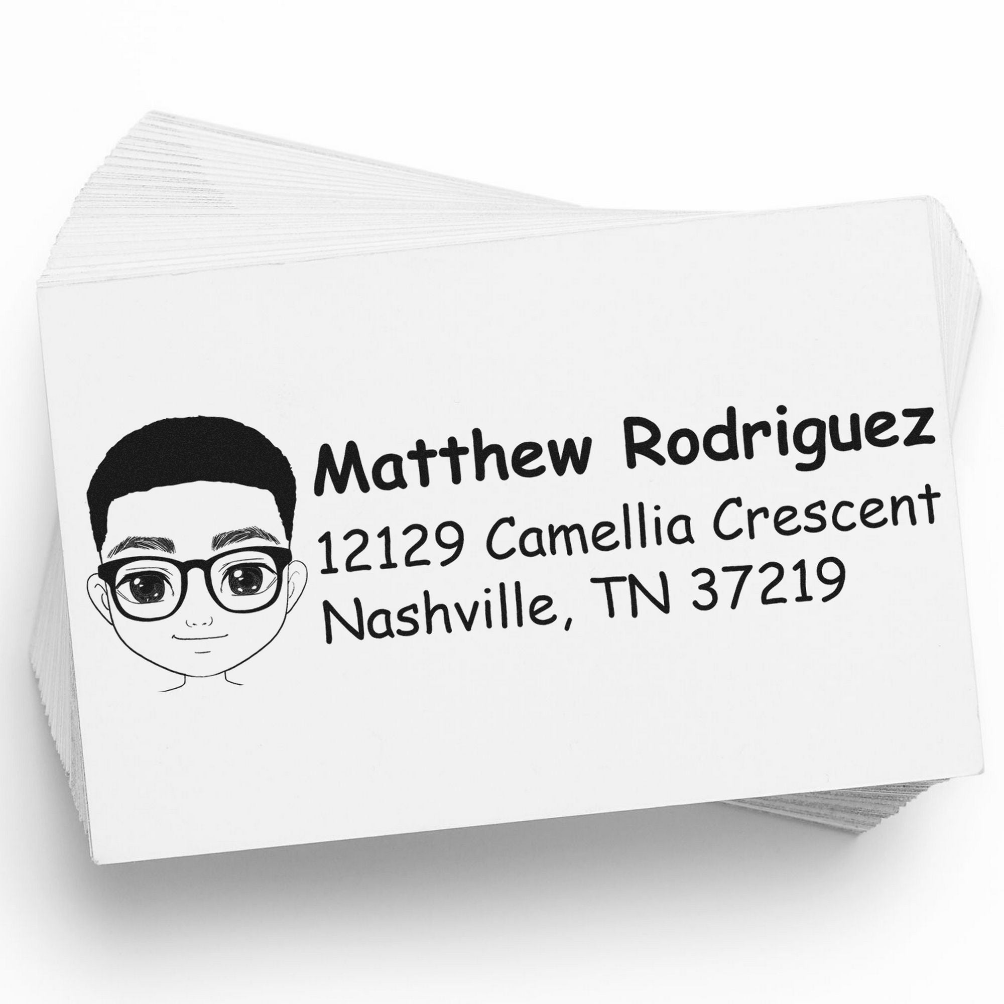 Mr Matthew Bitmoji Pre-Inked Address Stamp for House