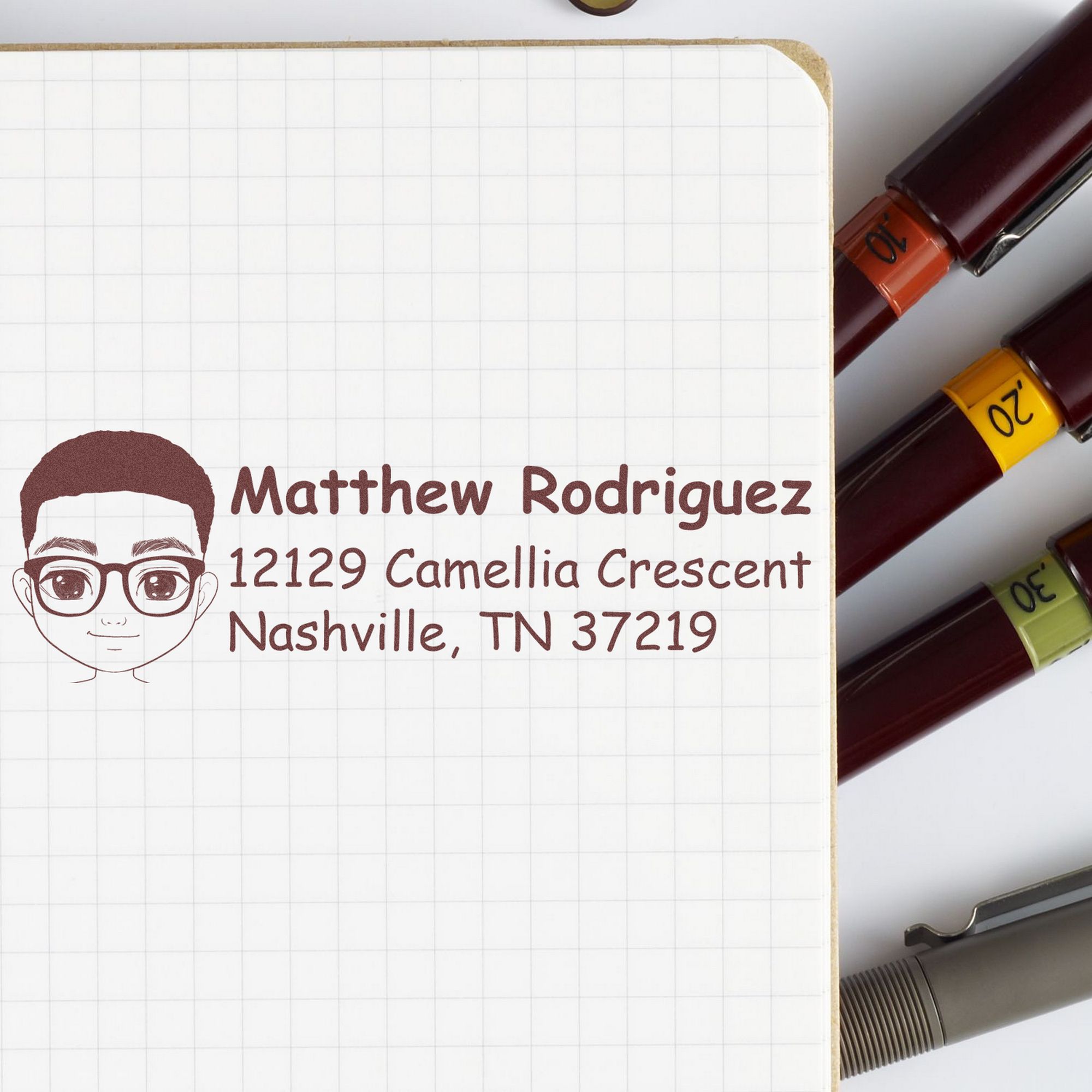 Mr Matthew Bitmoji Customized Address Stamp Pre-Inked