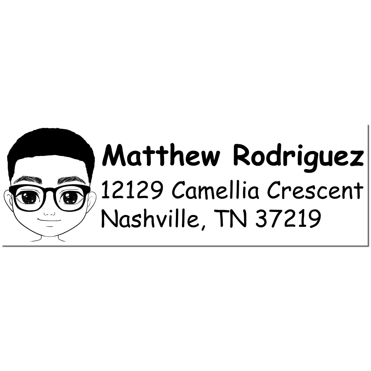 Wood Handle Mr Matthew Bitmoji Address Stamp