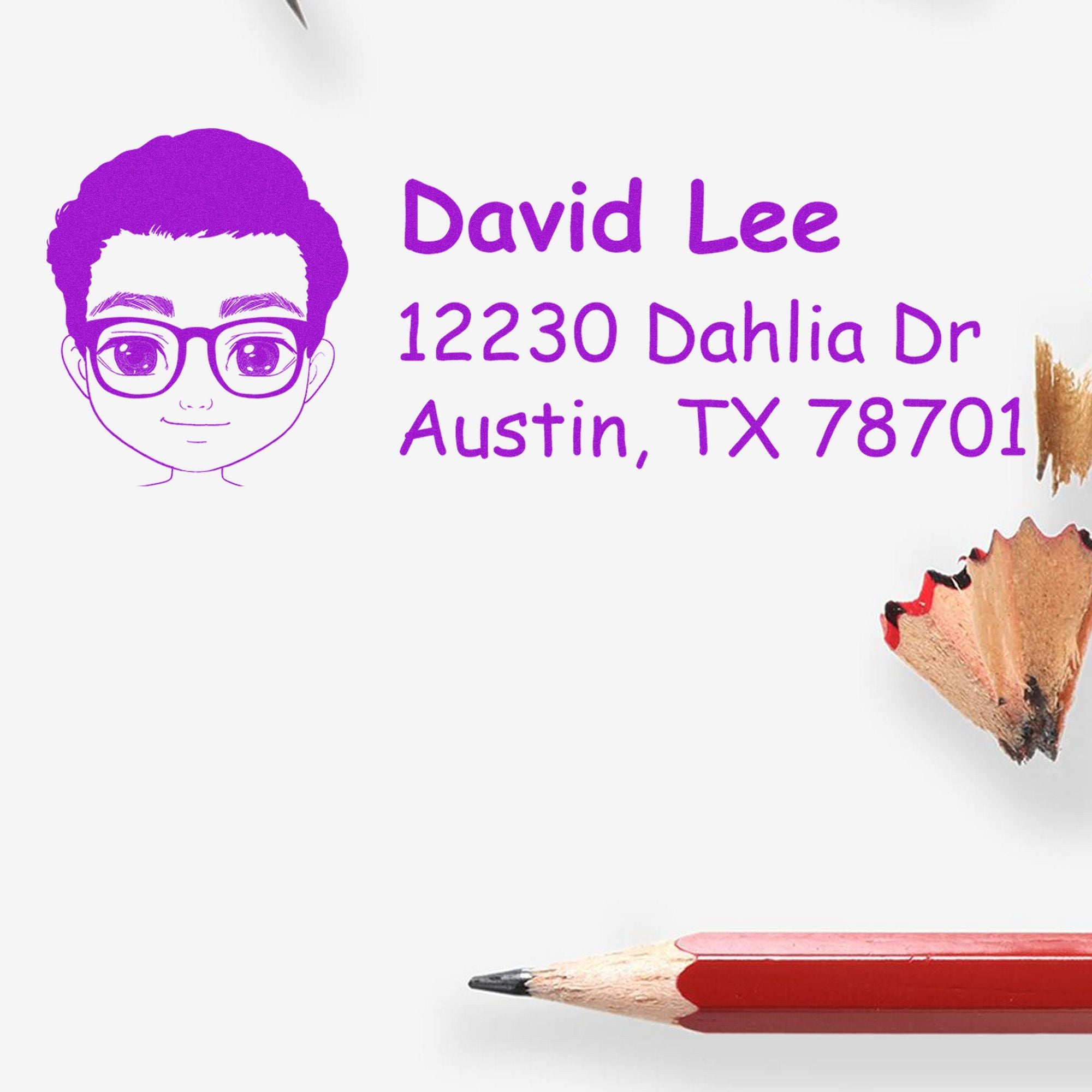 Mr David Bitmoji Customized Address Stamp Pre-Inked