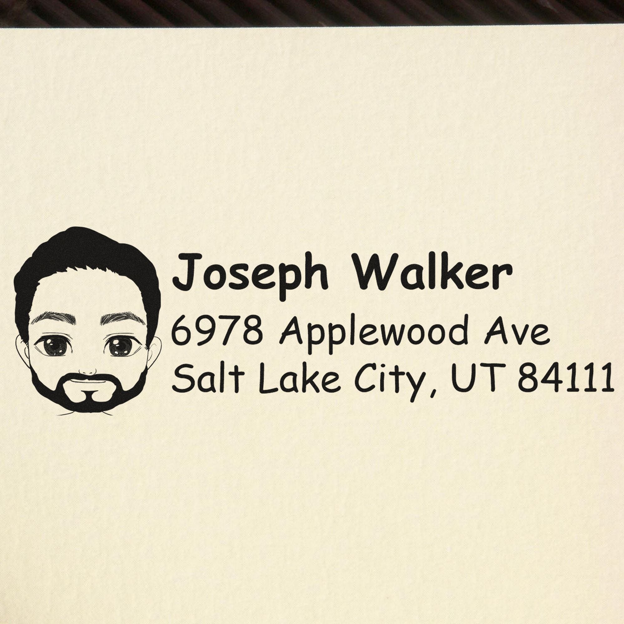 Wood Handle Mr Joseph Bitmoji Address Stamp