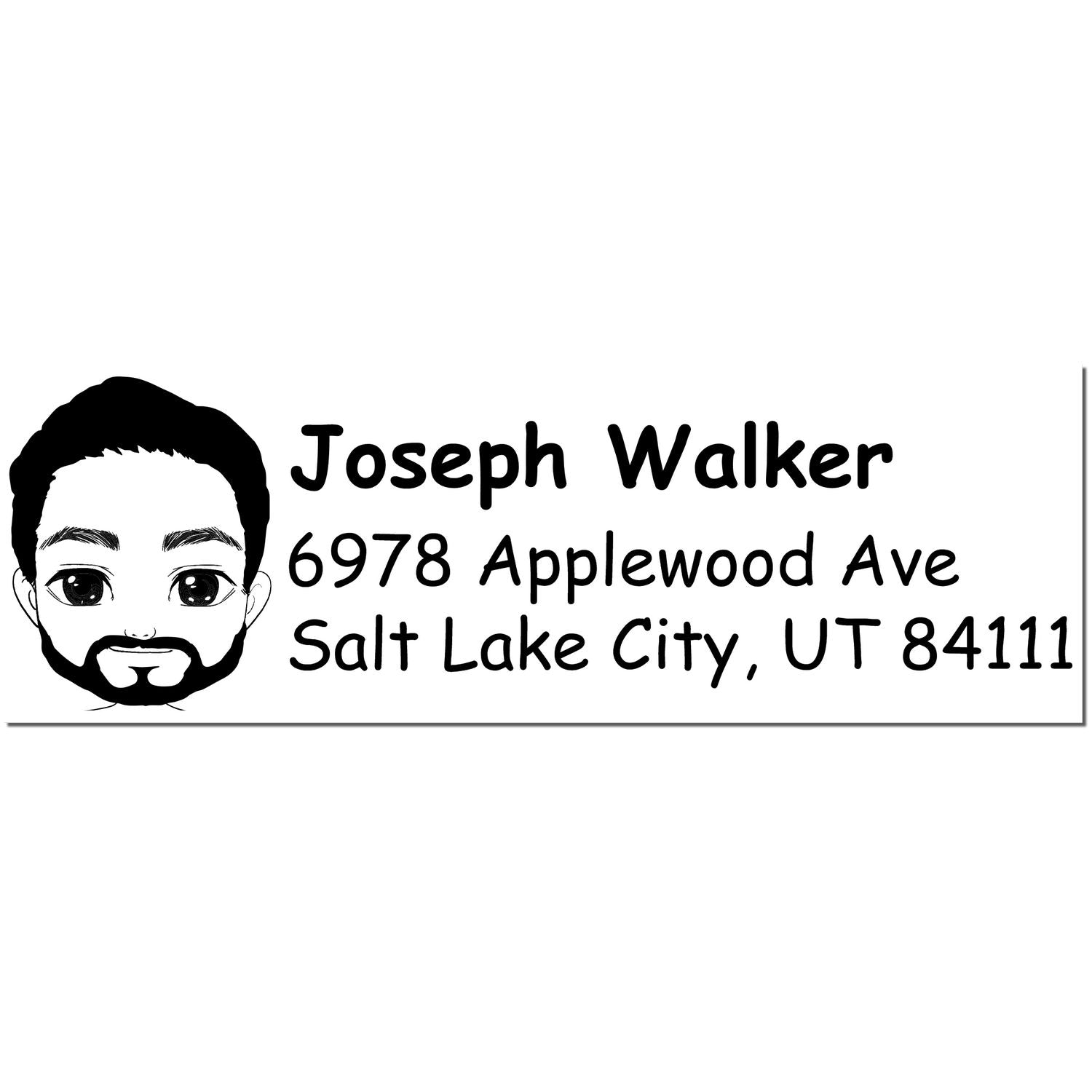 Wood Handle Mr Joseph Bitmoji Address Stamp