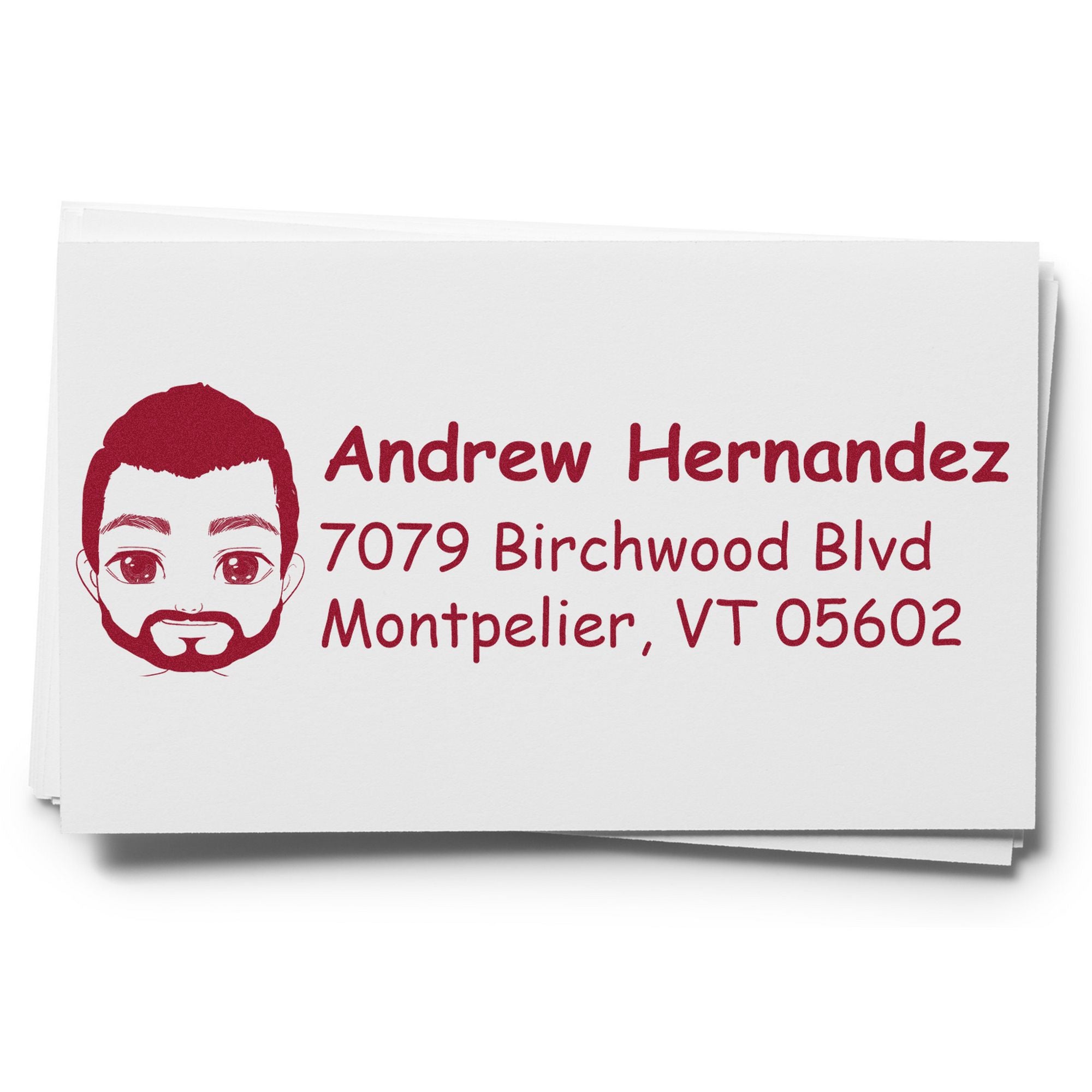 Wood Handle Mr Andrew Bitmoji Address Stamp