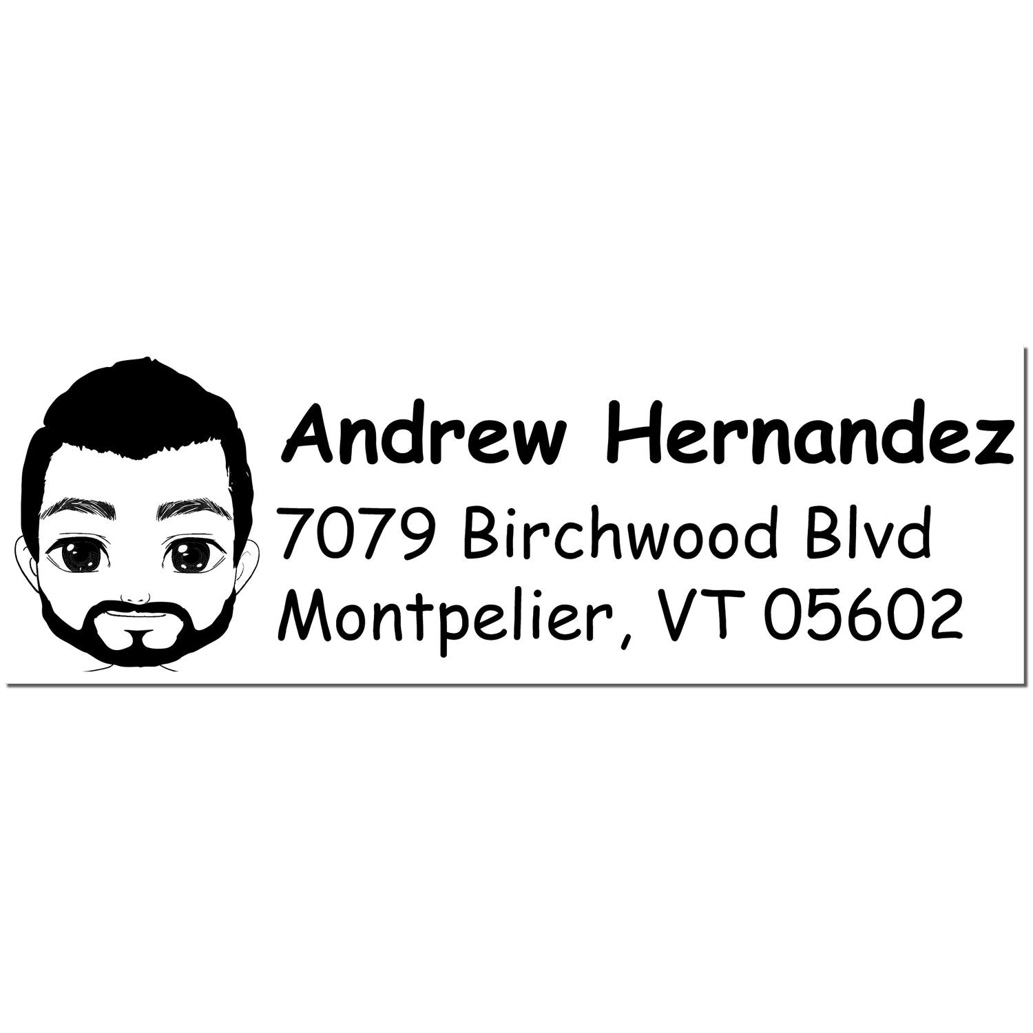 Mr Andrew Bitmoji Pre-Inked Address Stamp for House