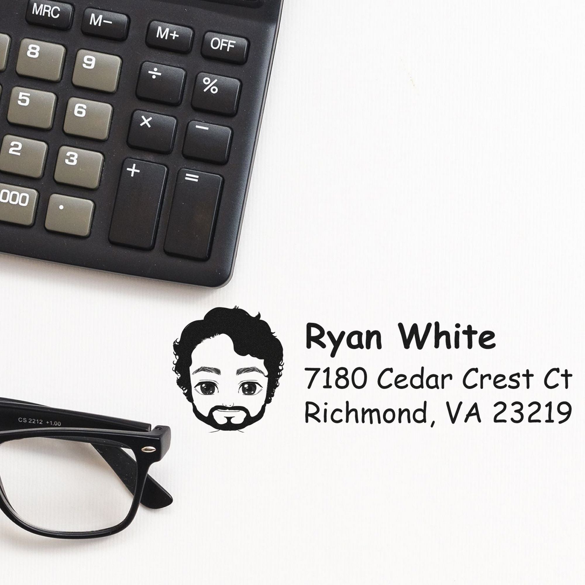 Wood Handle Mr Ryan Bitmoji Address Stamp