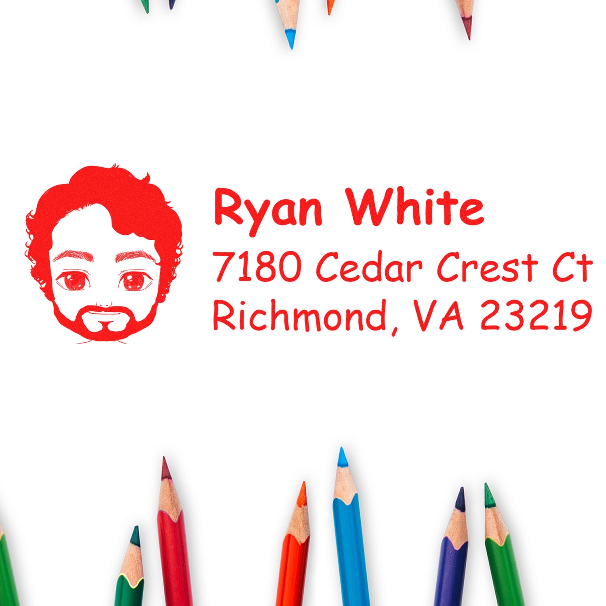 Mr Ryan Bitmoji Pre-Inked Address Stamp for House