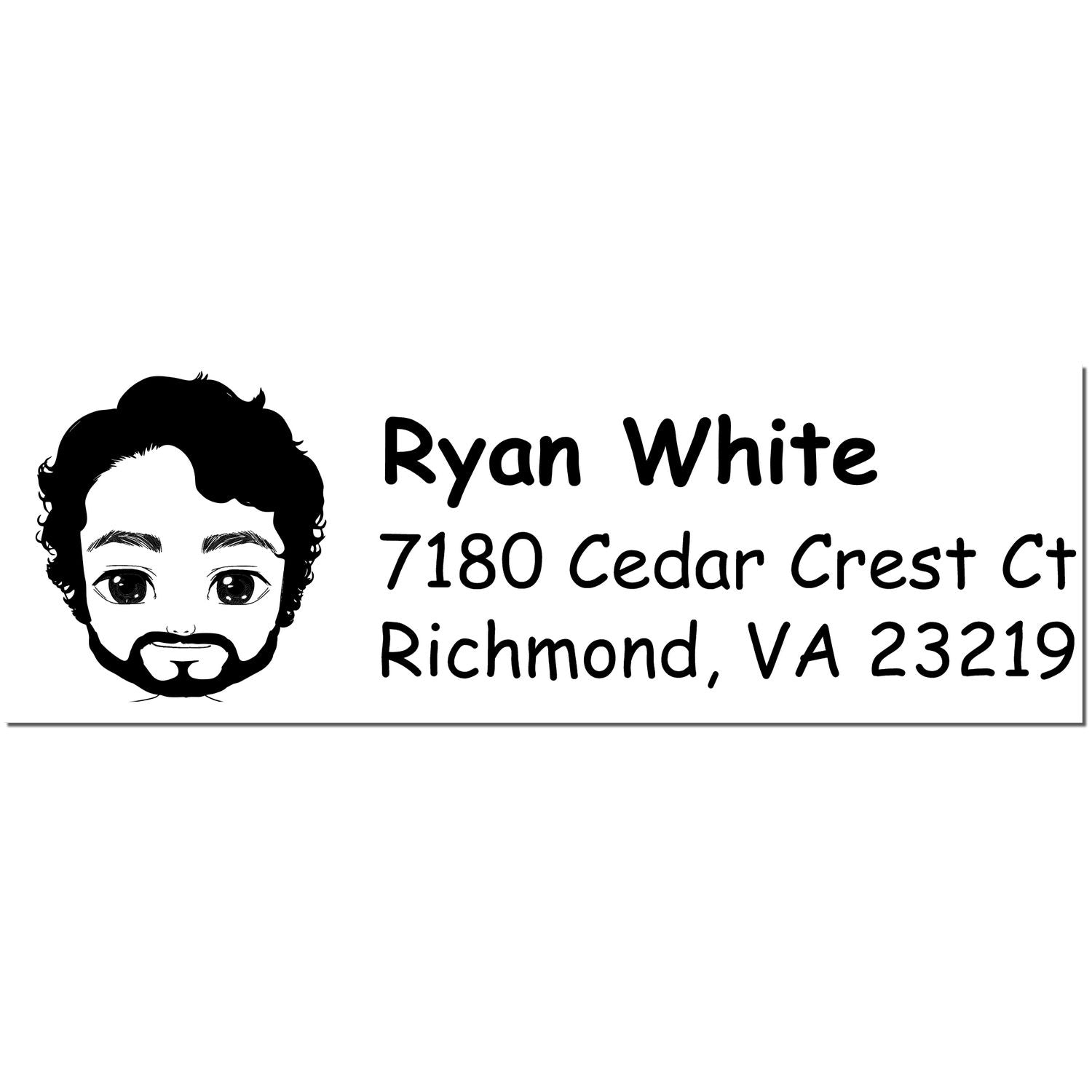 Wood Handle Mr Ryan Bitmoji Address Stamp