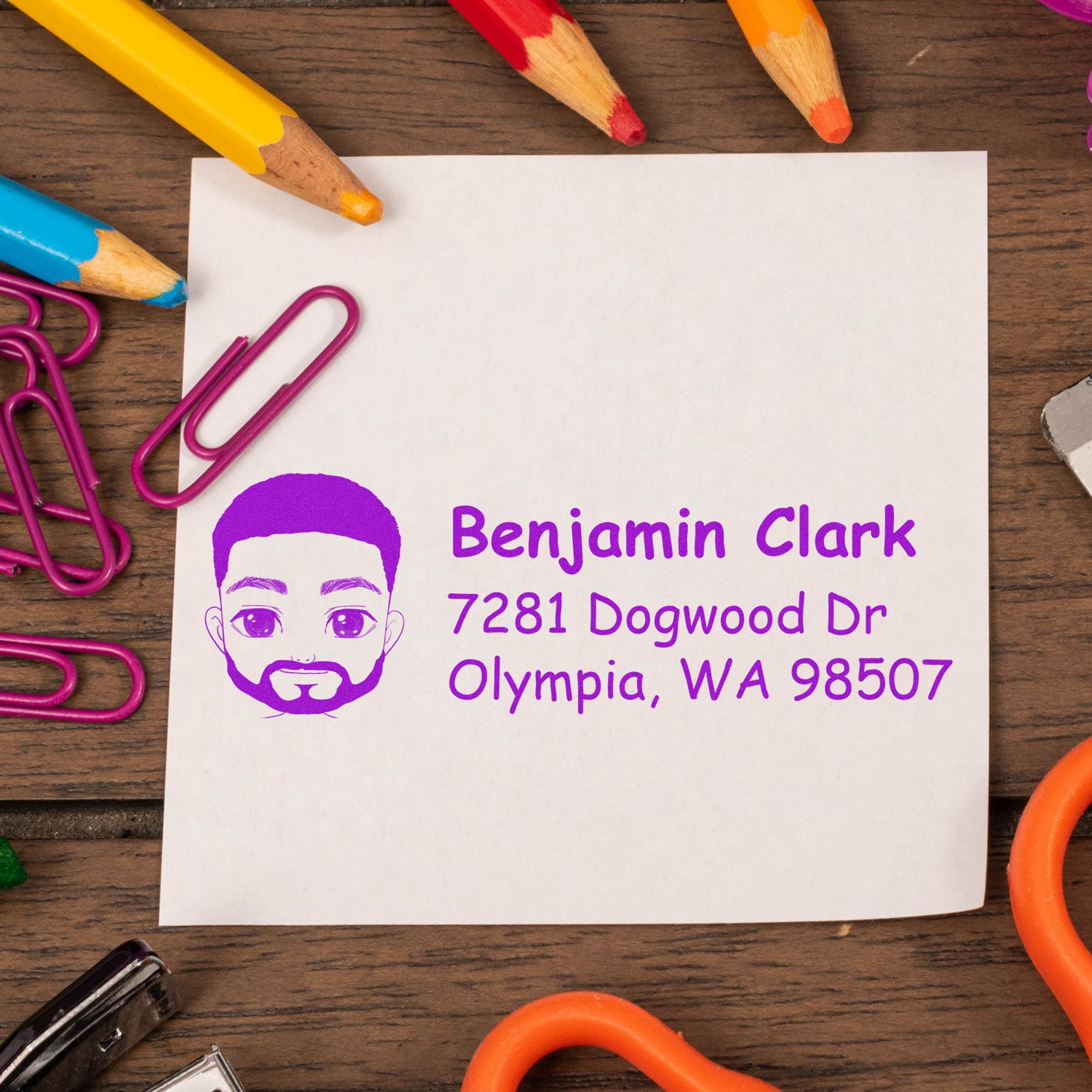 Mr Benjamin Bitmoji Pre-Inked Address Stamp for House