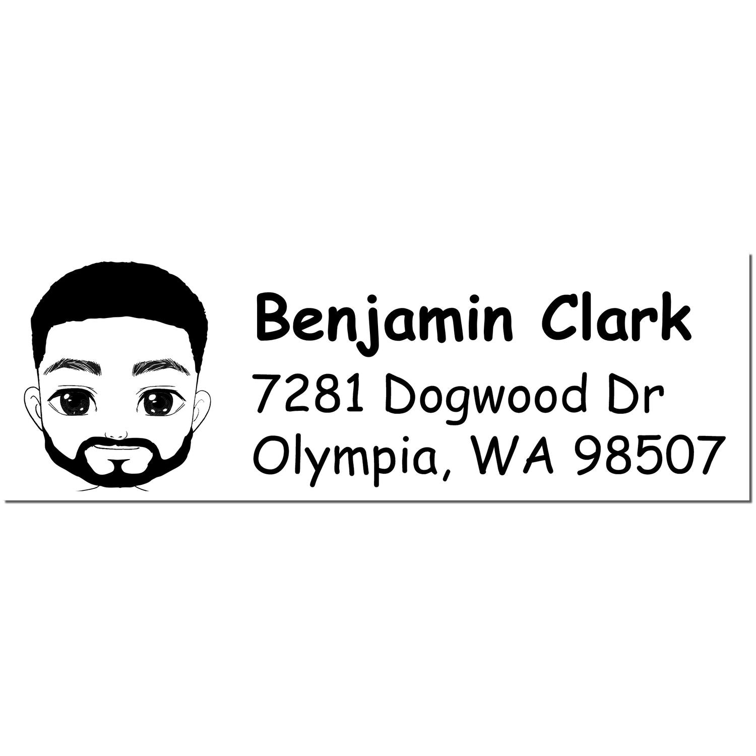 Wood Handle Mr Benjamin Bitmoji Address Stamp