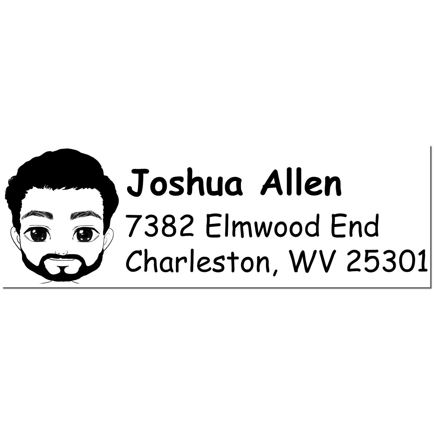 Wood Handle Mr Joshua Bitmoji Address Stamp