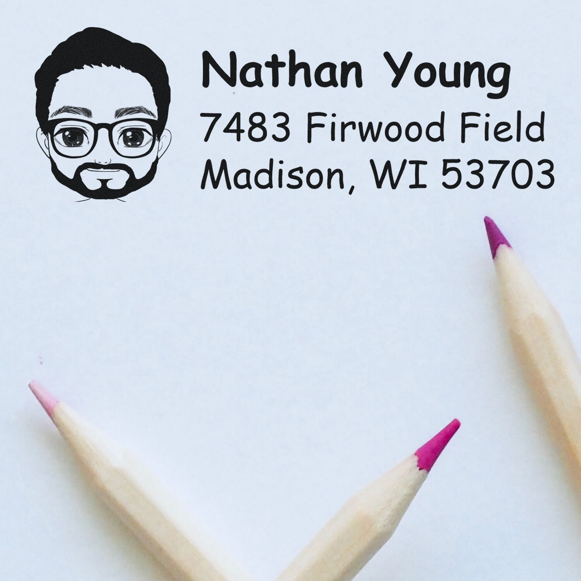 Mr Nathan Bitmoji Self-Inking Home Address Stamp