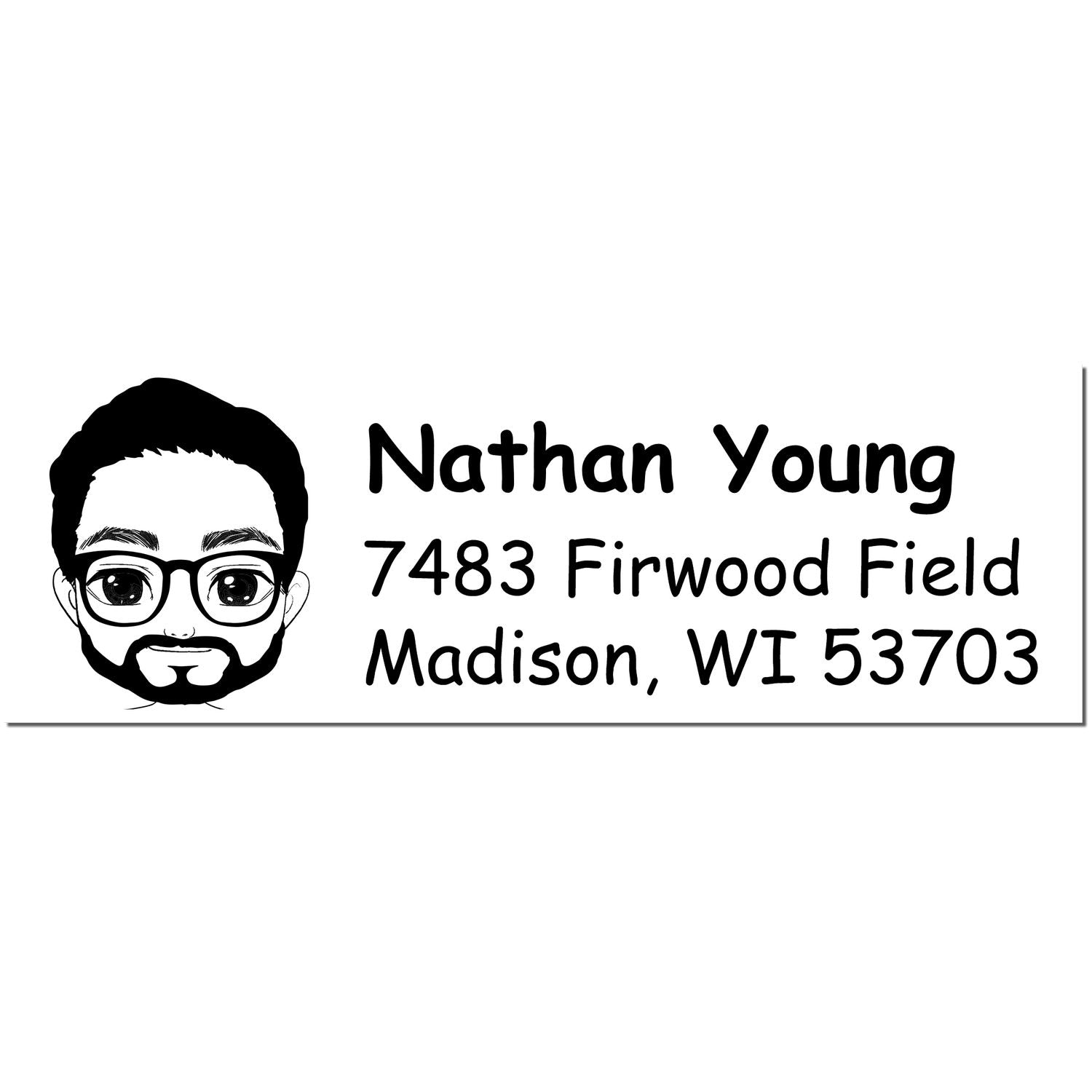 Wood Handle Mr Nathan Bitmoji Address Stamp