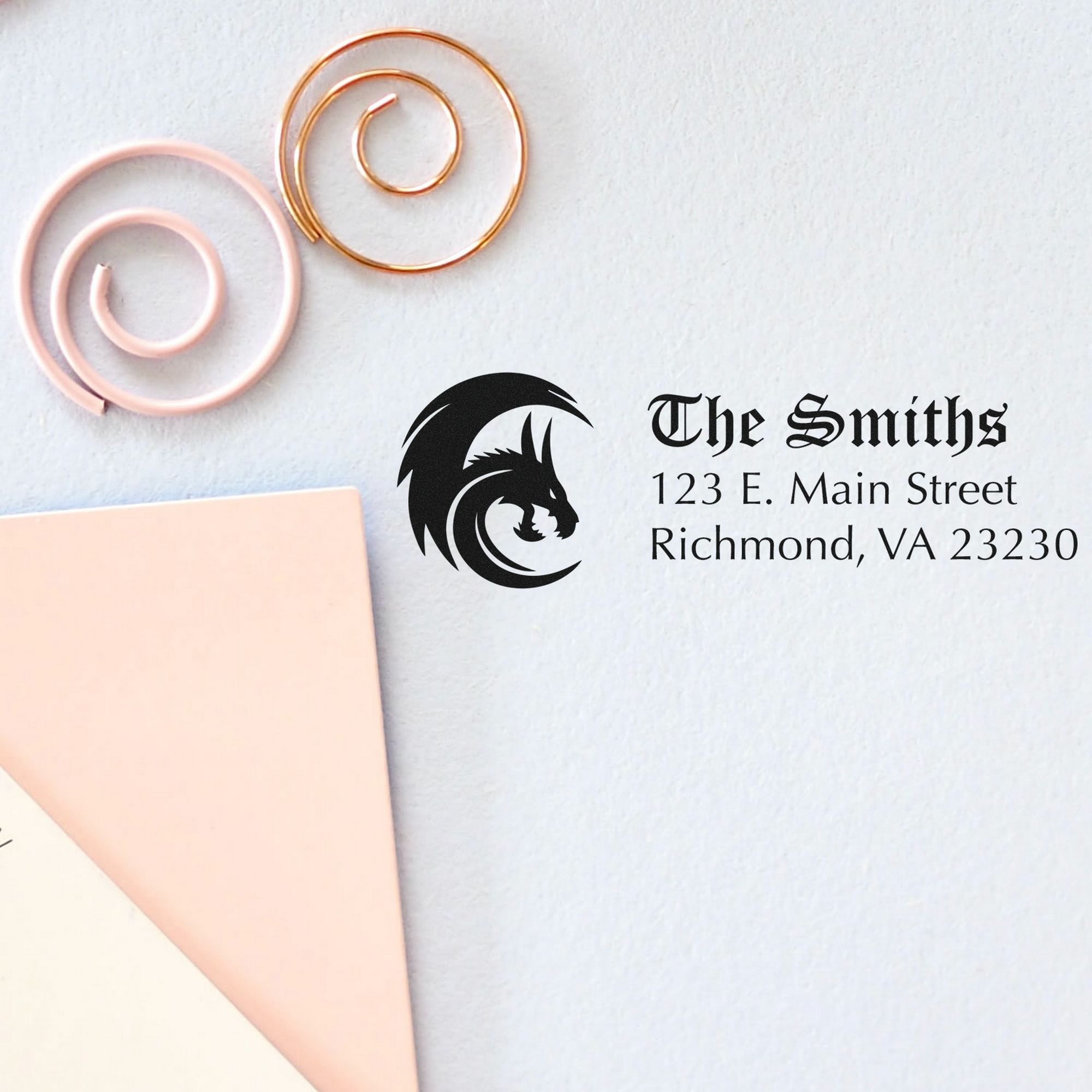 Slim Shadowstrike Dragon Custom Mailing Address Stamp