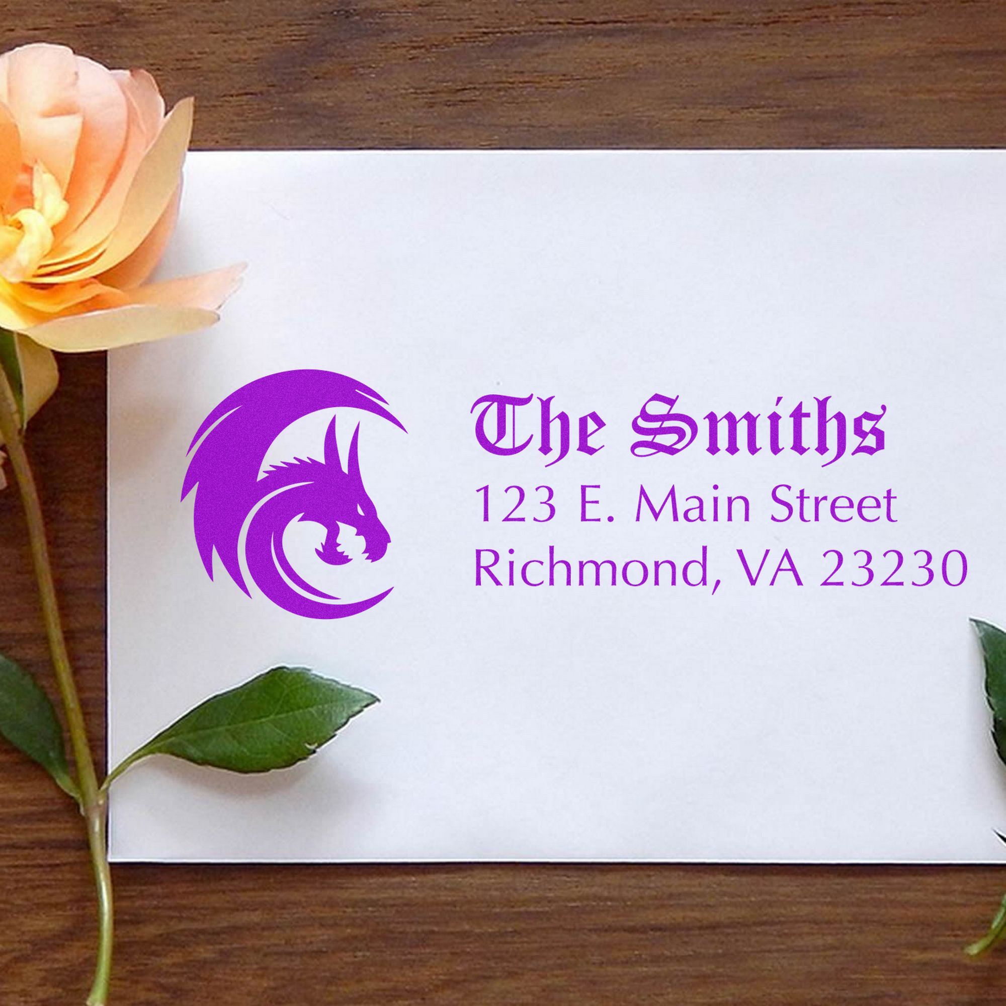 Slim Shadowstrike Dragon Custom Mailing Address Stamp