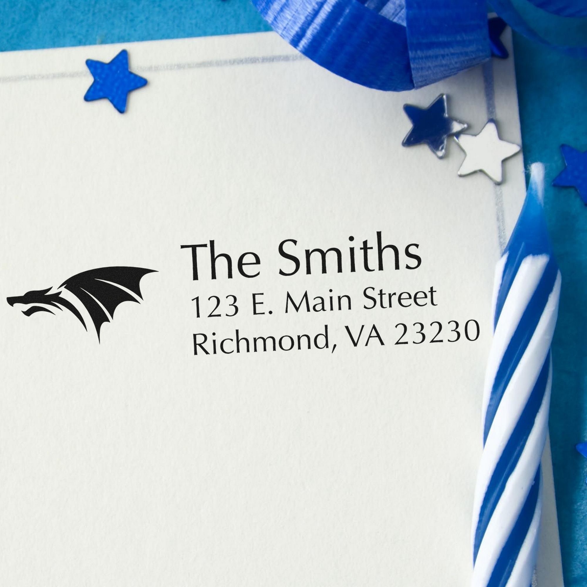 Self-Inking Scorch Dragon Customizable Address Stamp