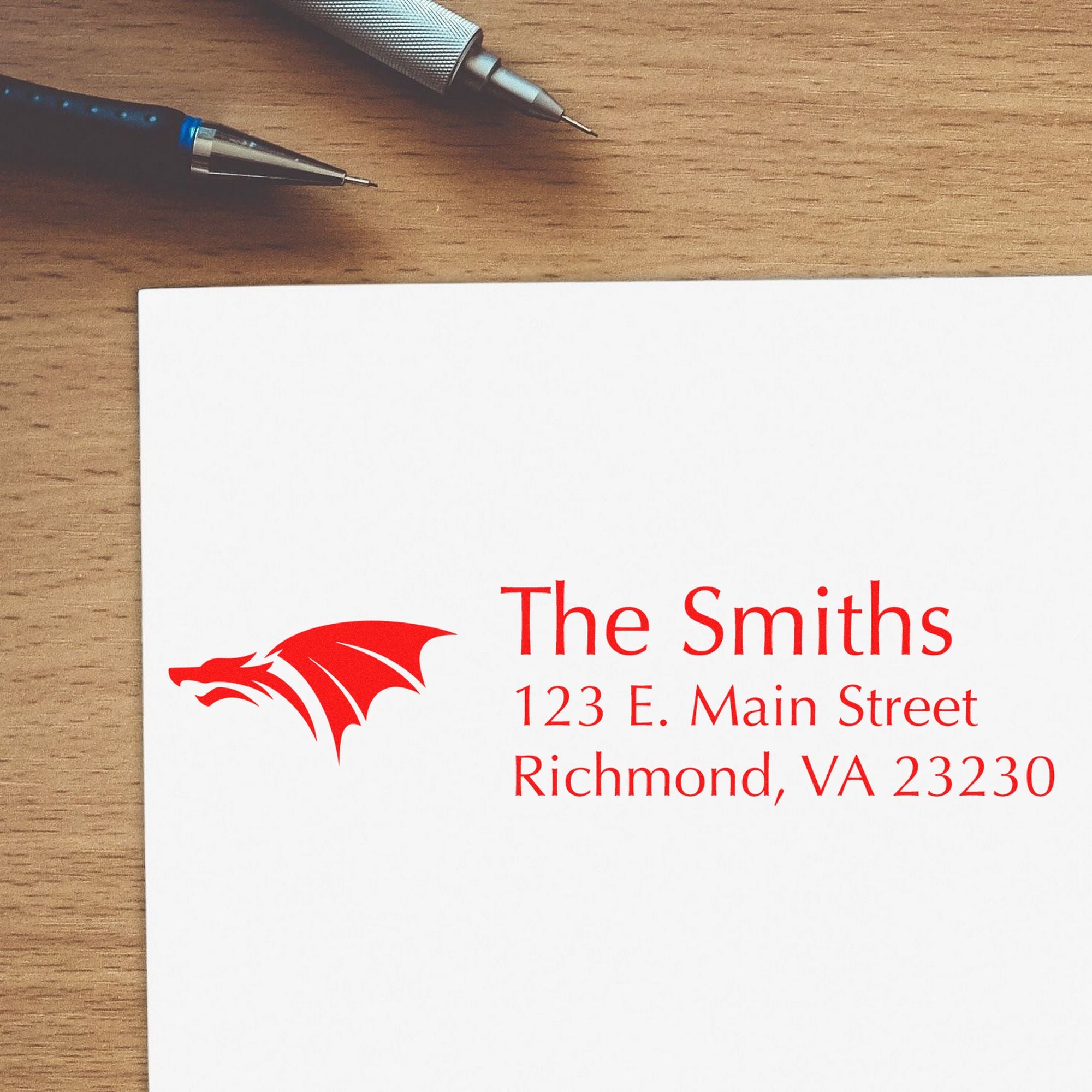 Slim Scorch Dragon Customized Address Stamp