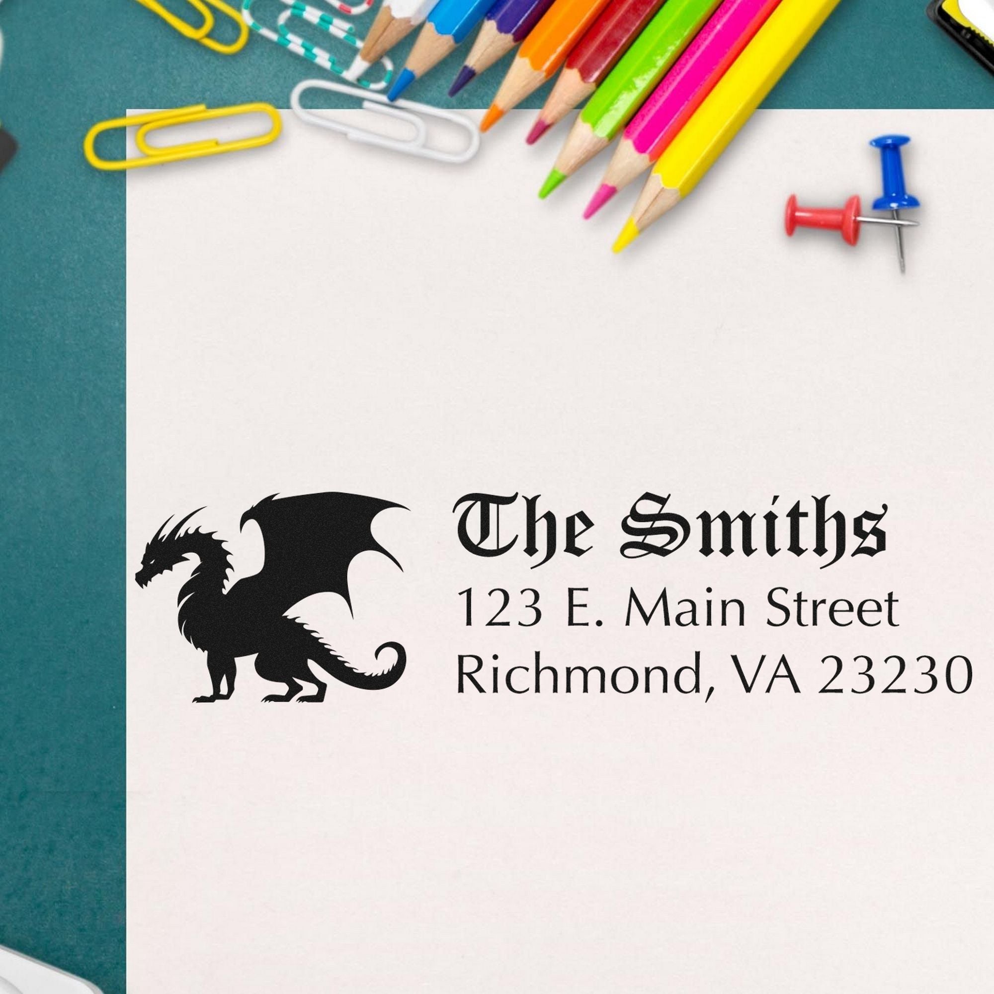 Self-Inking Spike Dragon Customizable Mail Stamp