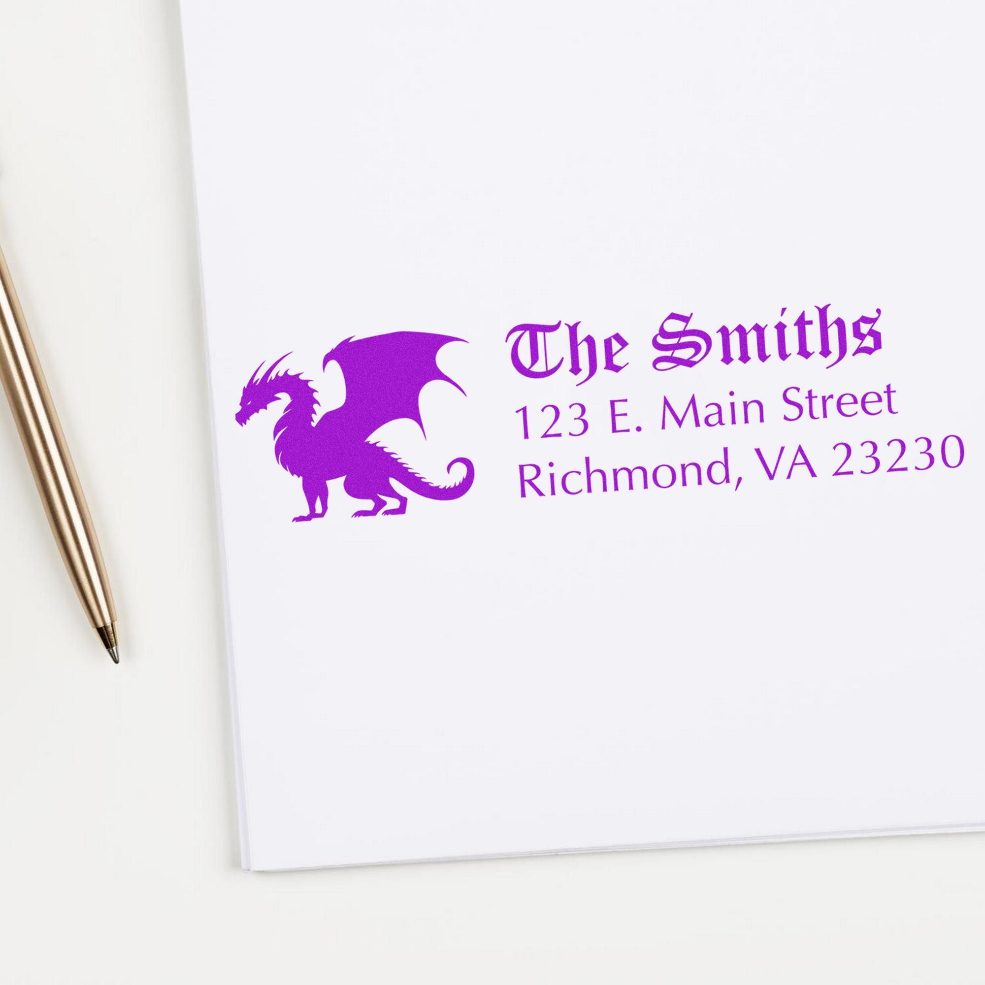 Spike Dragon Personalized Home Address For Envelopes Rubber Stamp