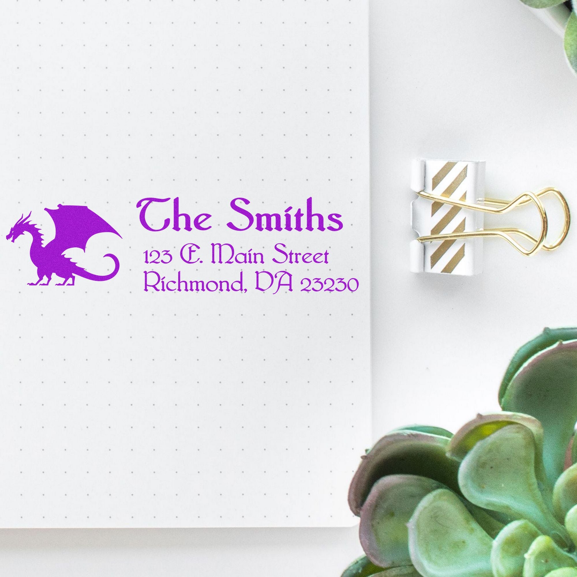 Loki Dragon Personalized Address Label Rubber Stamp