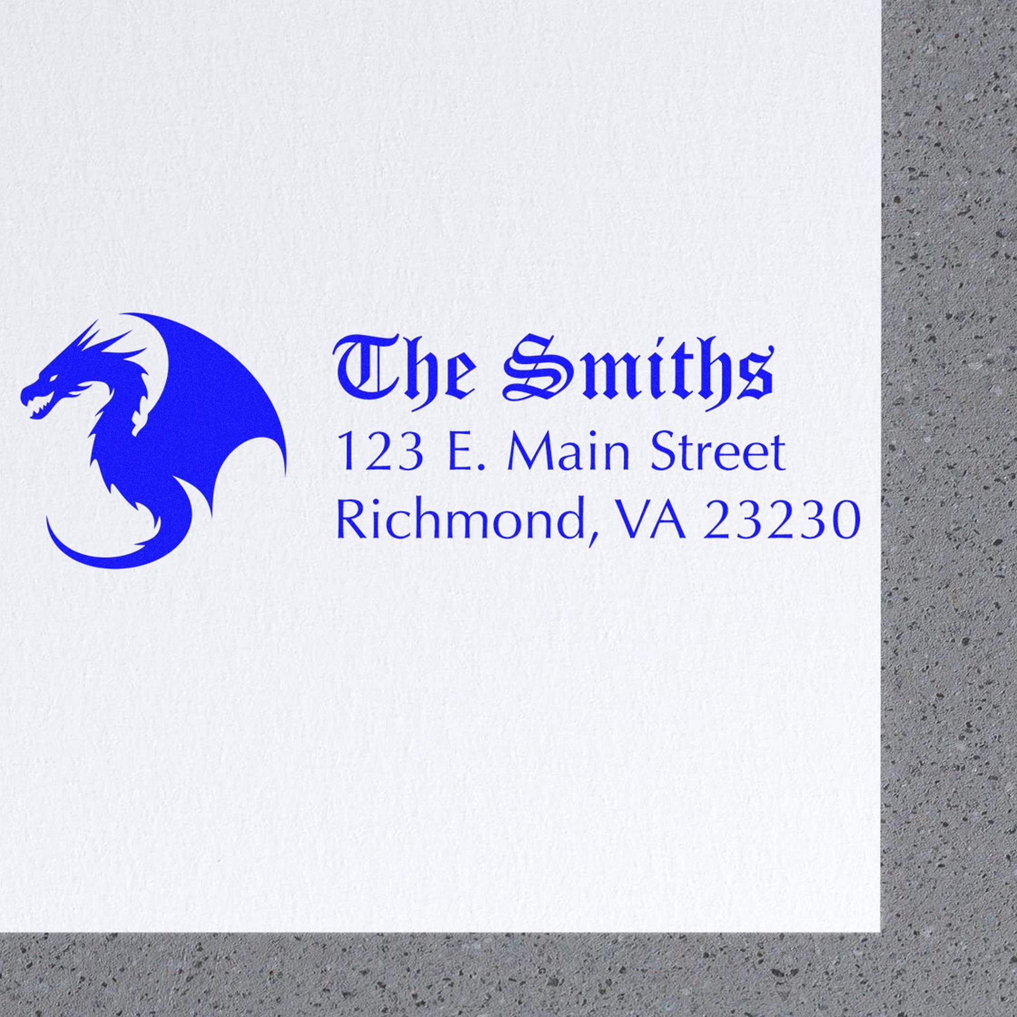 Slim Grimm Dragon Customized Mailing Address Stamp