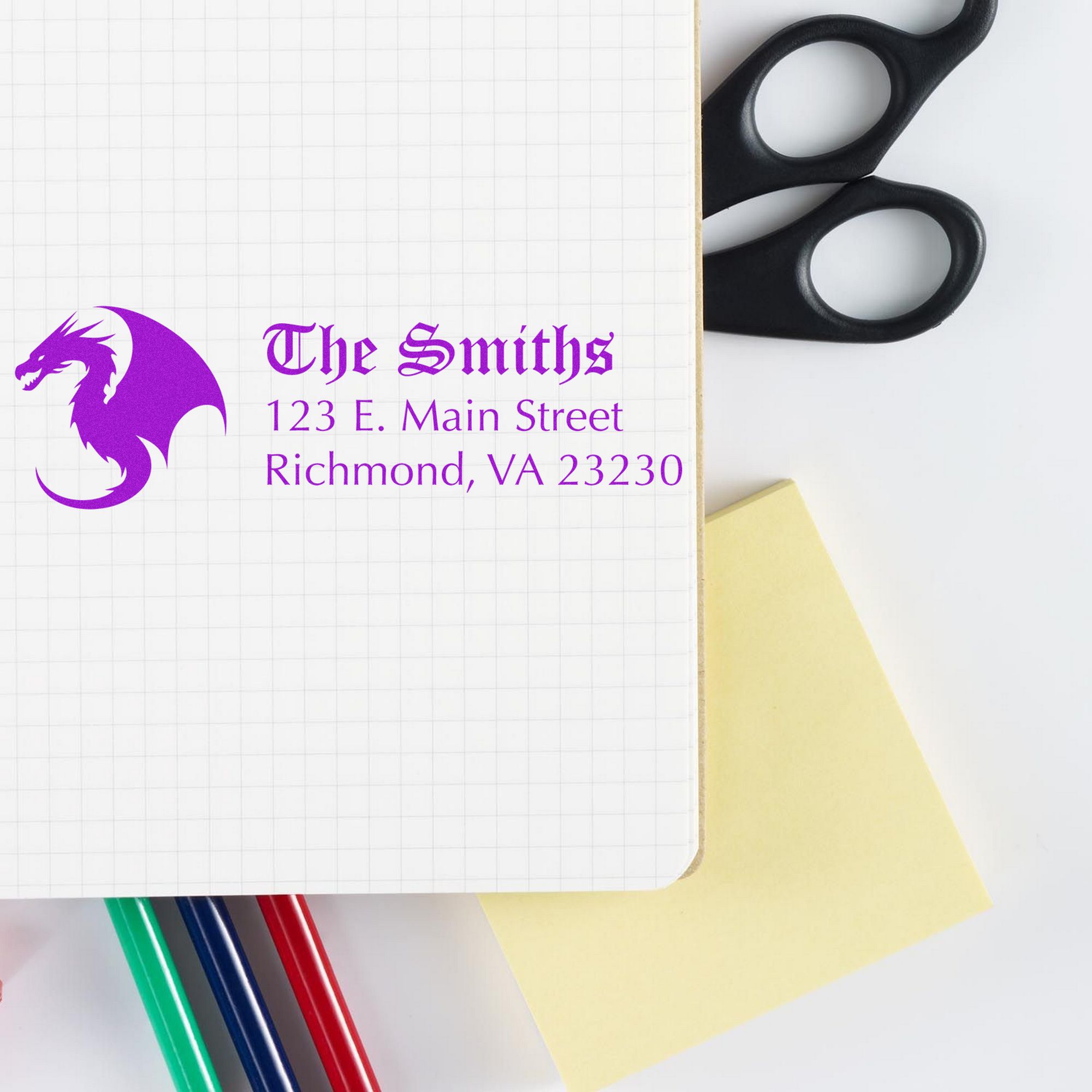 Self-Inking Grimm Dragon Customizable Mailing Address Stamp