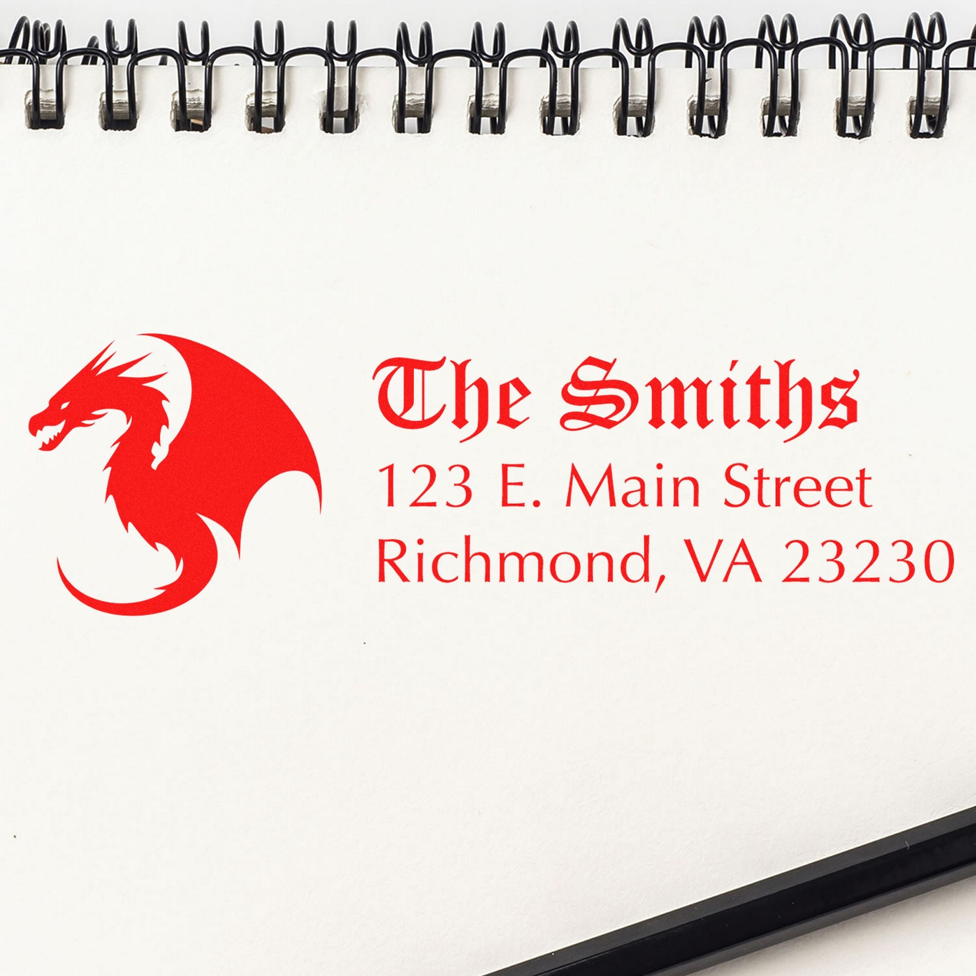 Slim Grimm Dragon Customized Mailing Address Stamp