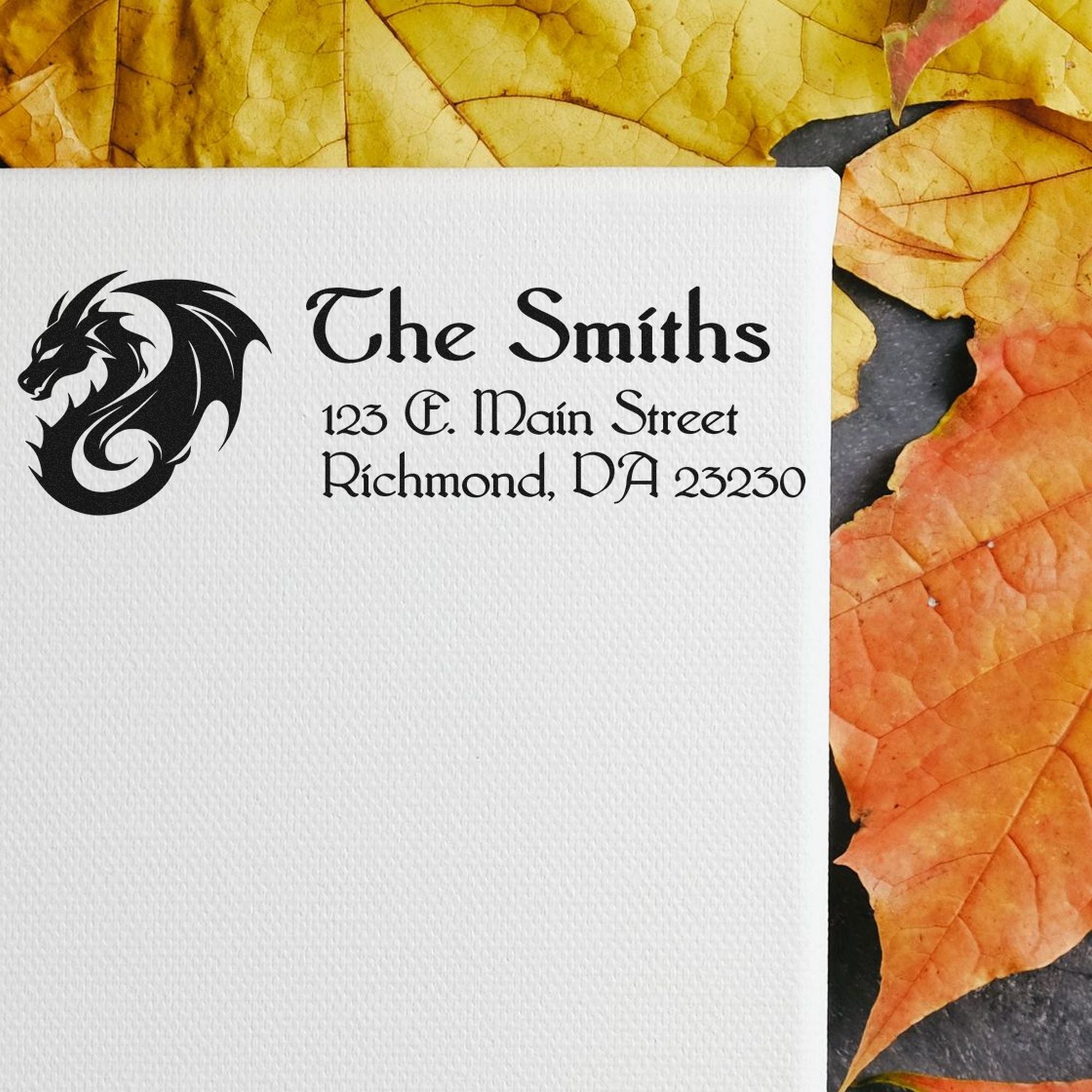 Smaug Dragon Custom Name and Address Rubber Stamp