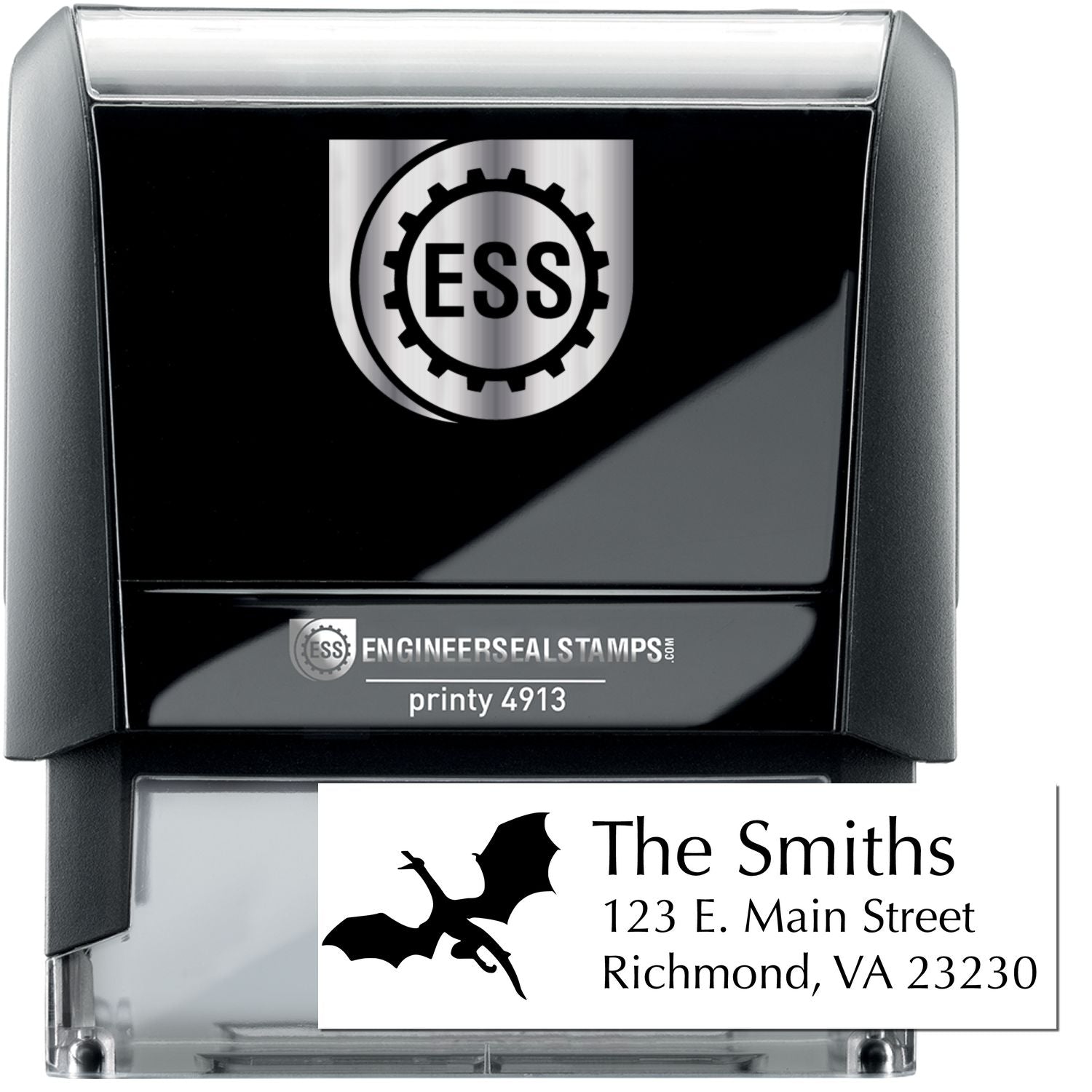 Self-Inking Cinder Dragon Personalized Address Return Stamp