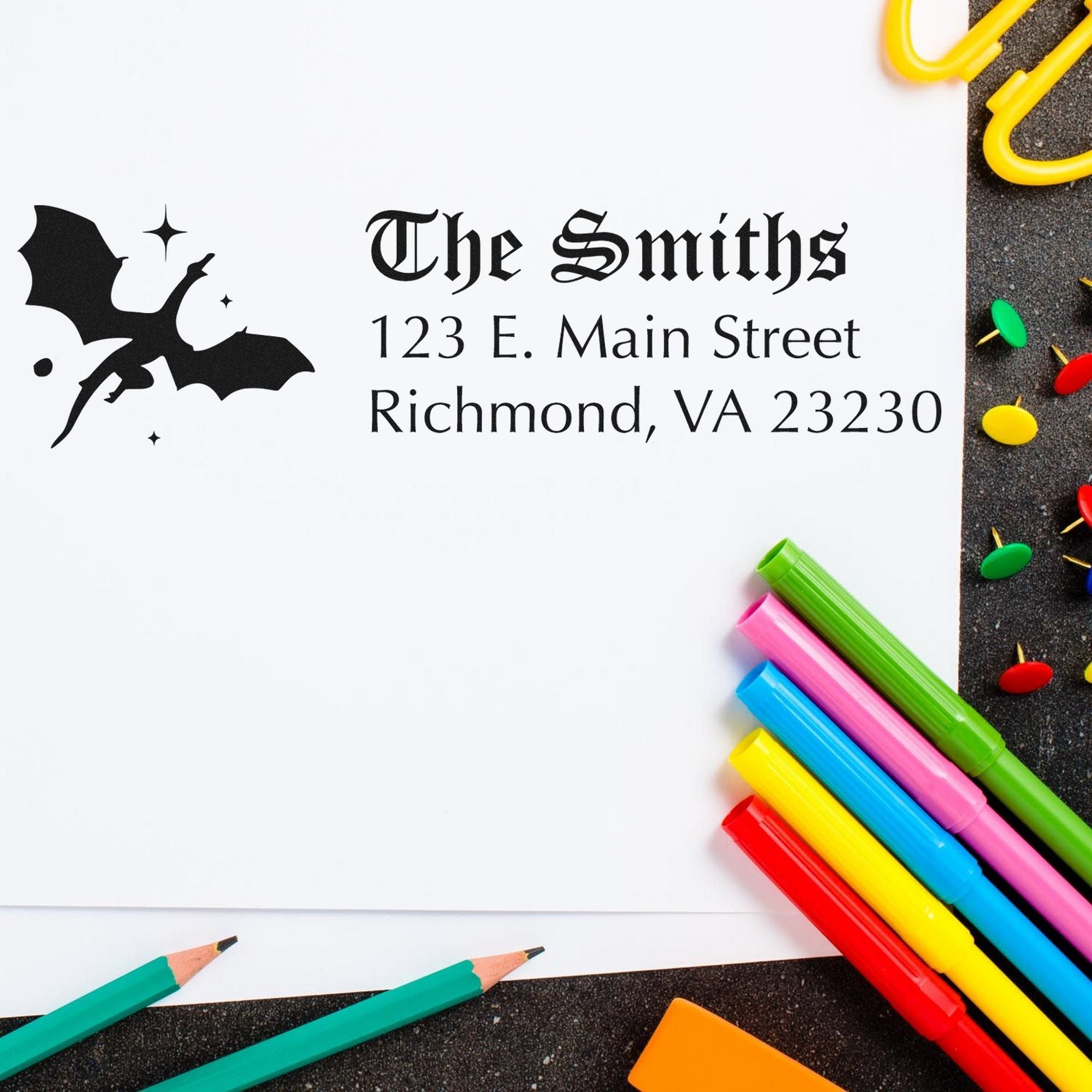 Self-Inking Maelstrom Dragon Personalized Home Address For Envelopes Stamp