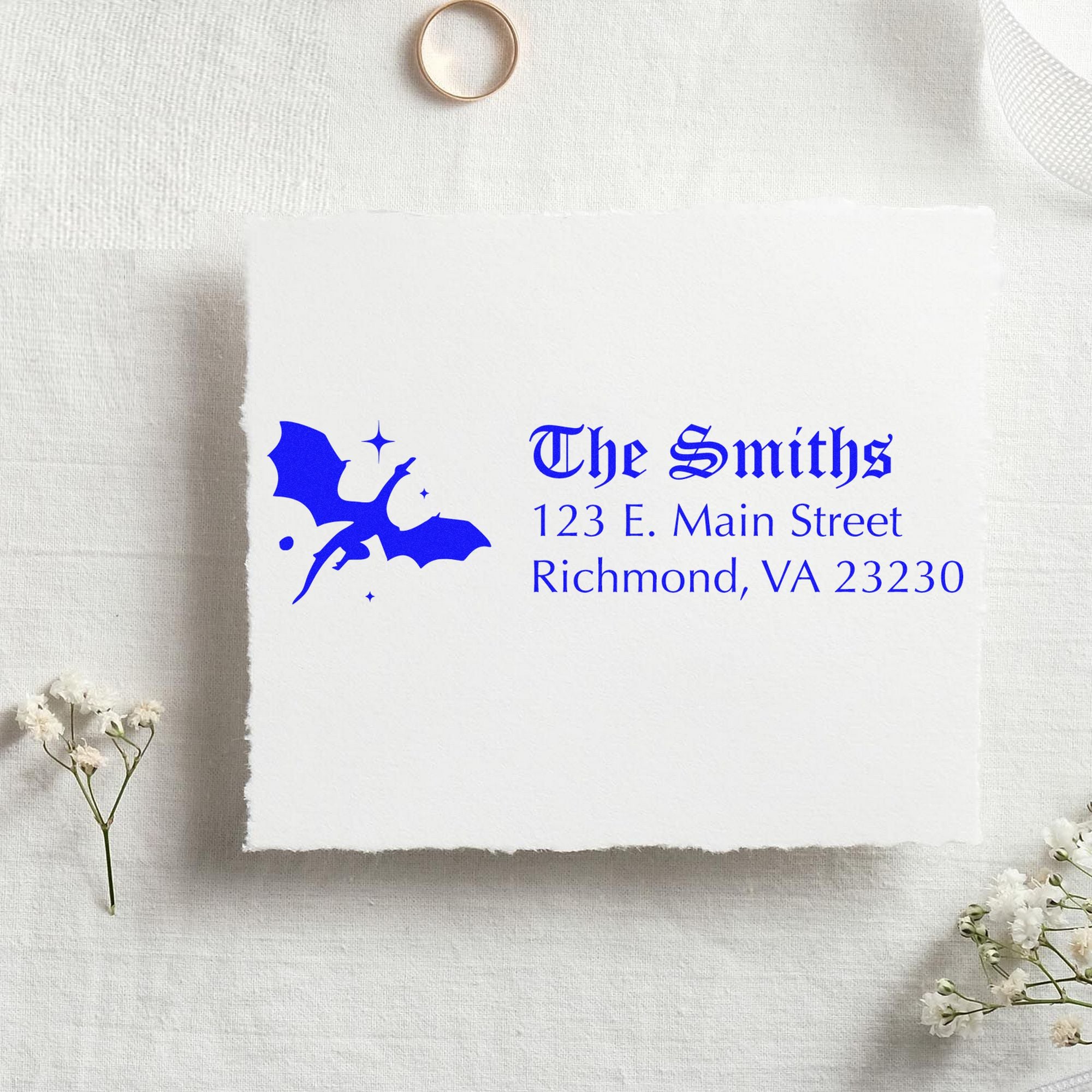 Slim Maelstrom Dragon Handmade Home Address For Envelopes Stamp