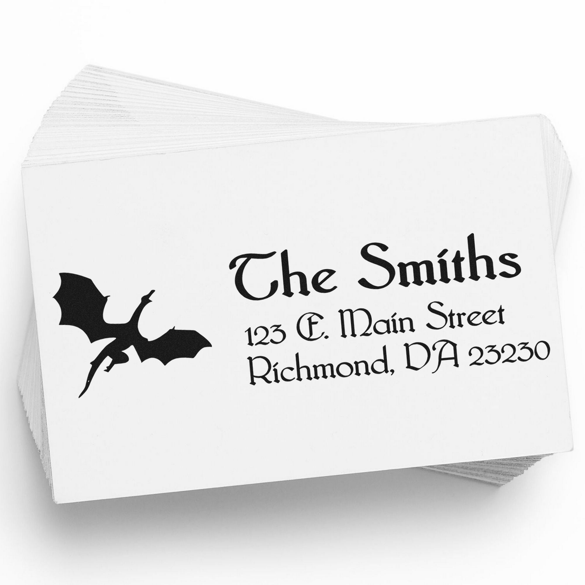 Slim Thorn Dragon Customize Name and Address Stamp