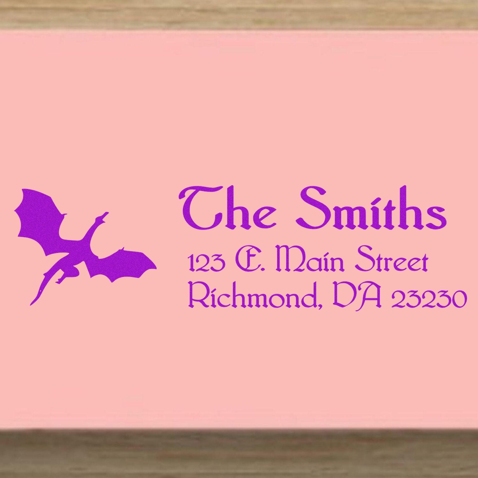 Slim Thorn Dragon Customize Name and Address Stamp