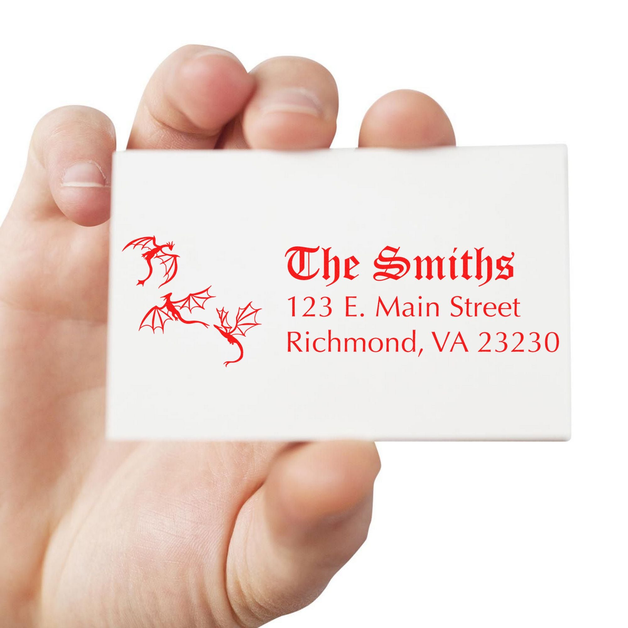 Slim Onyx Dragon Customize Mailing Address Stamp