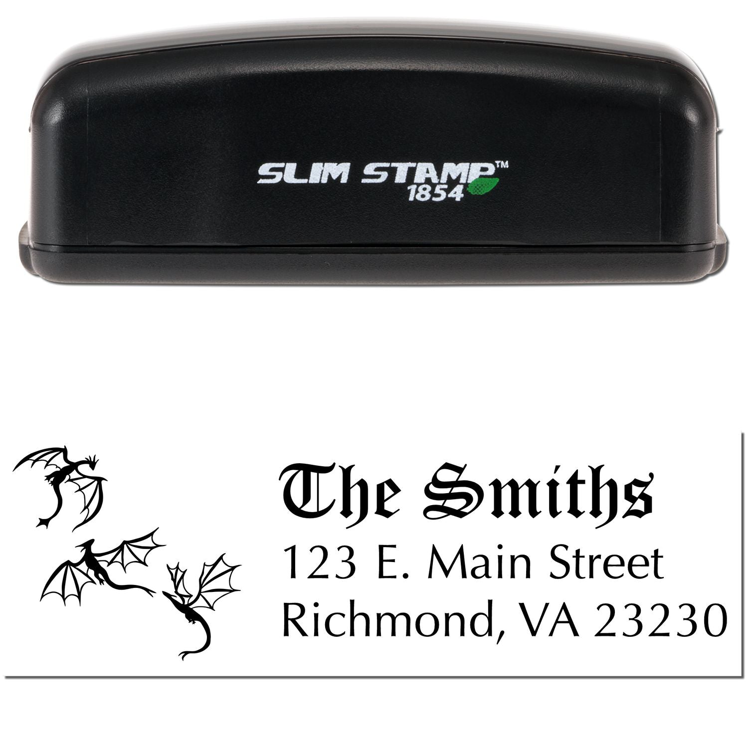 Slim Onyx Dragon Customize Mailing Address Stamp